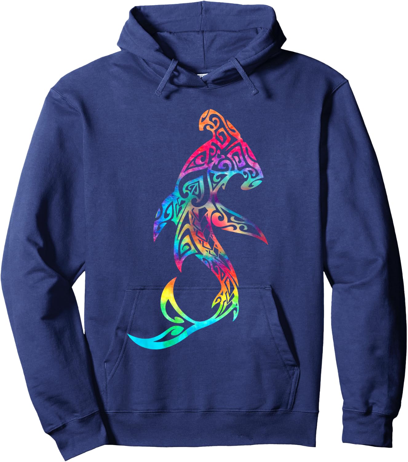 Hawaii Polynesian Tribal Hammerhead Shark Aloha Ocean Hoodie - Hoodie | Navy