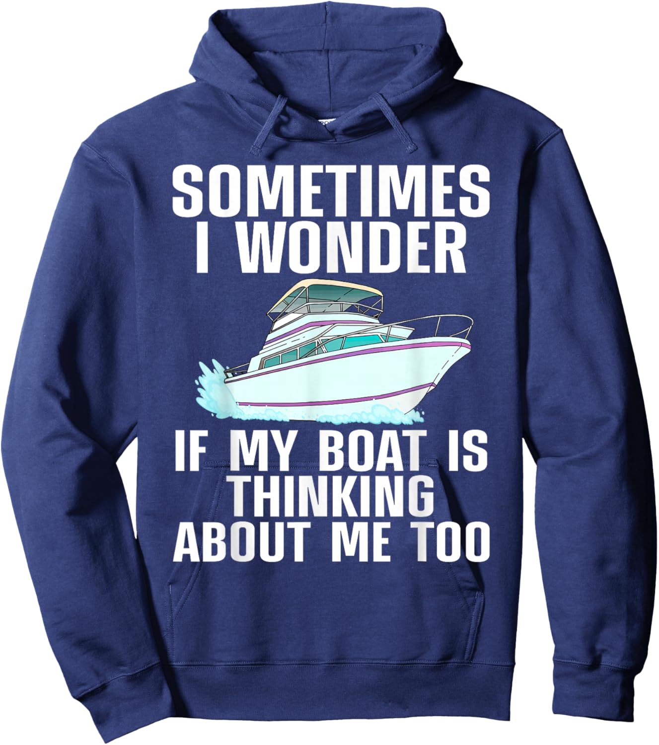 Funny Boat Art Women Boating Watercraft Boat Owner Hoodie - Hoodie | Navy