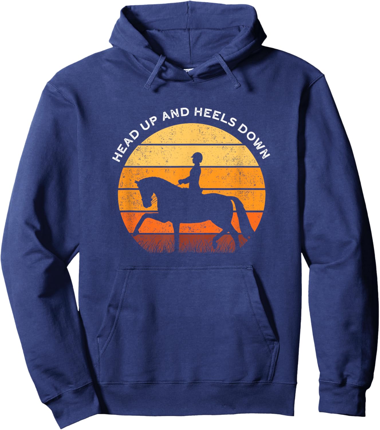 Heads Up Heals Down I Horse Lovers Hoodie - Hoodie | Navy