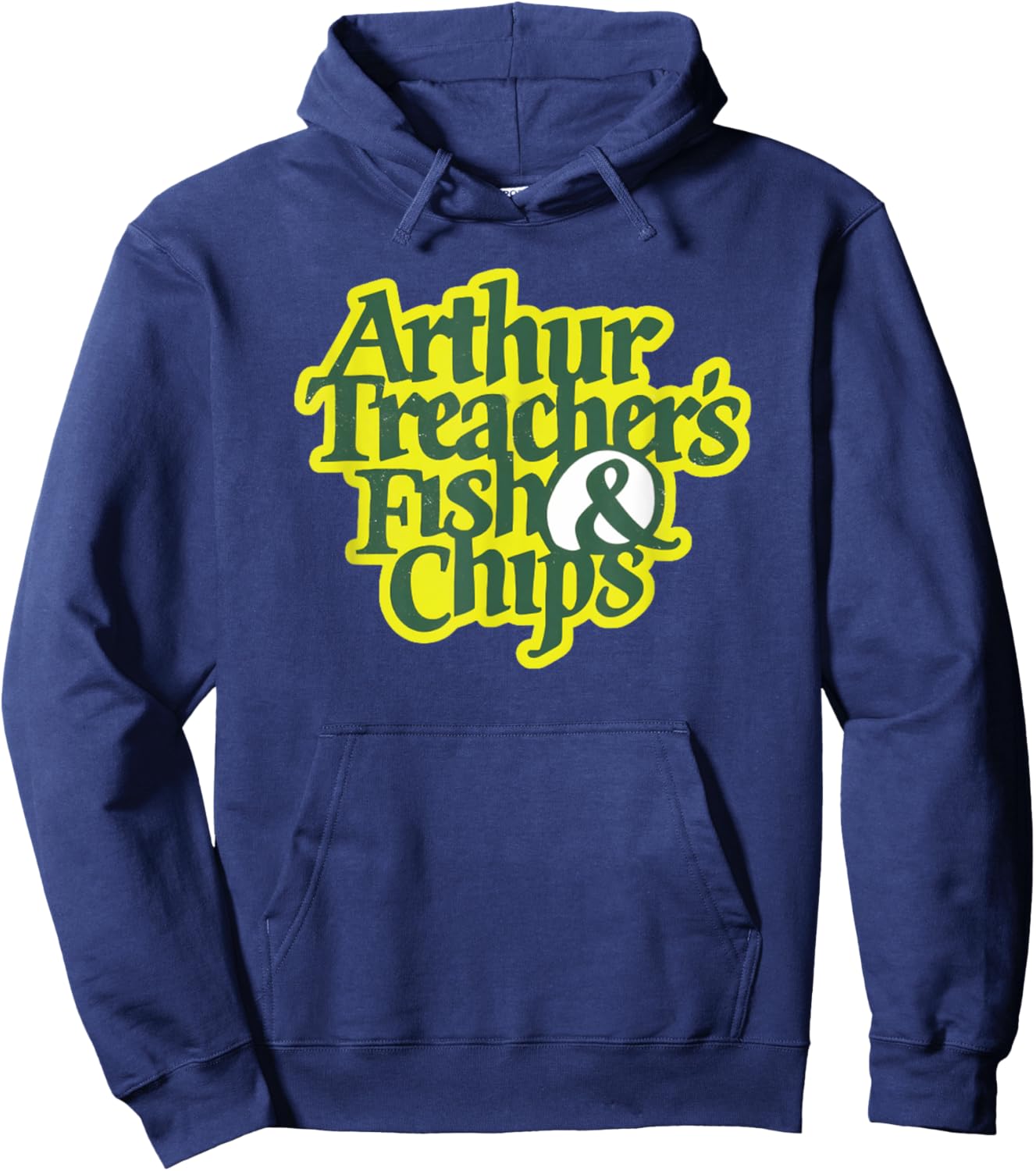 Arthur Treachers Fish and Chips Retro Vintage Hoodie - Hoodie | Navy