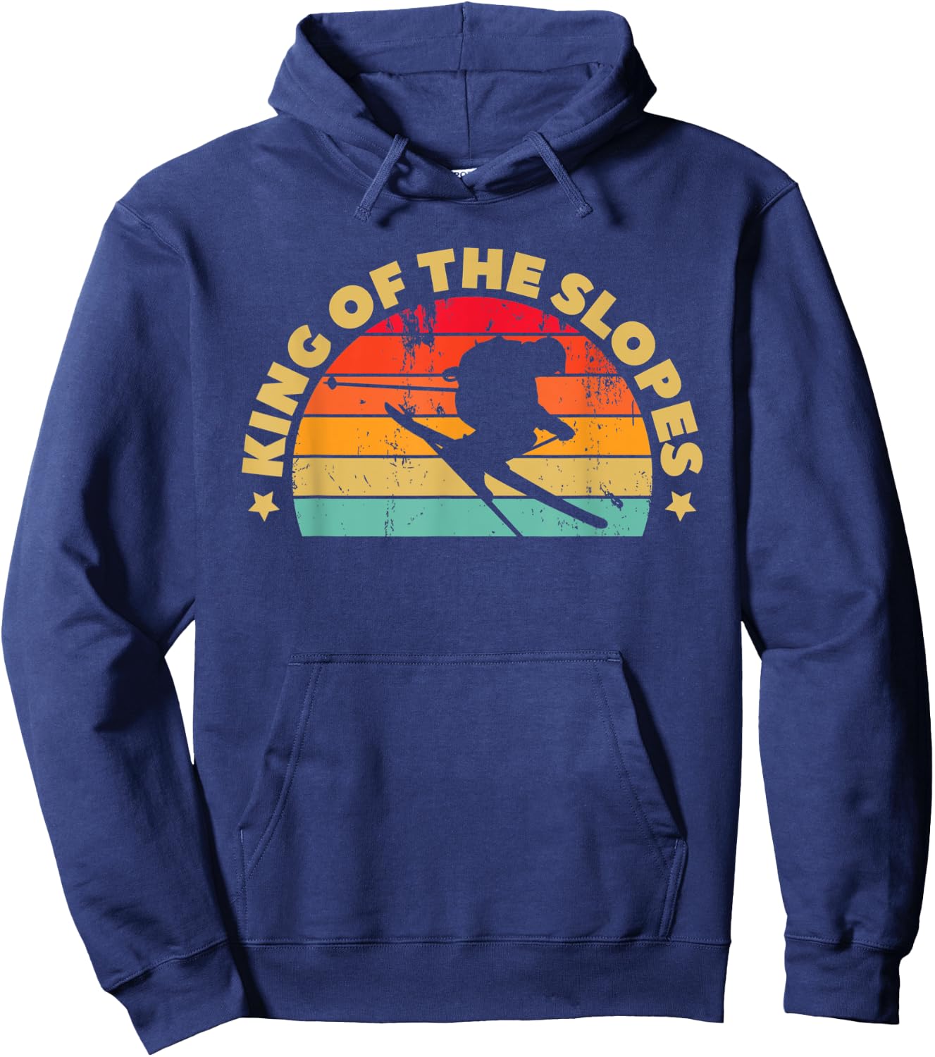 Skiing Funny Skier King Of The Slopes Ski Hoodie - Hoodie | Navy