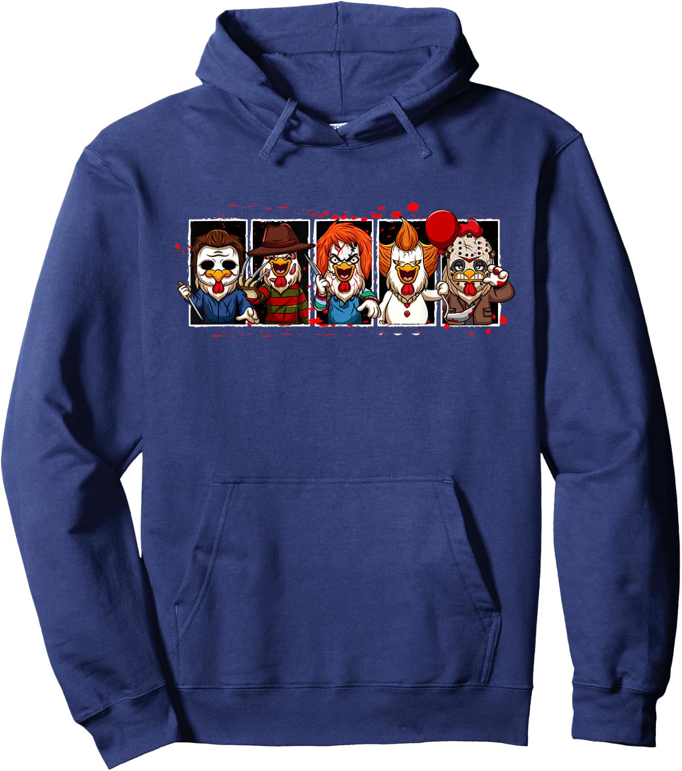 My Little Horror Crew - Halloween Horror Movies Chicken Hoodie - Hoodie | Navy