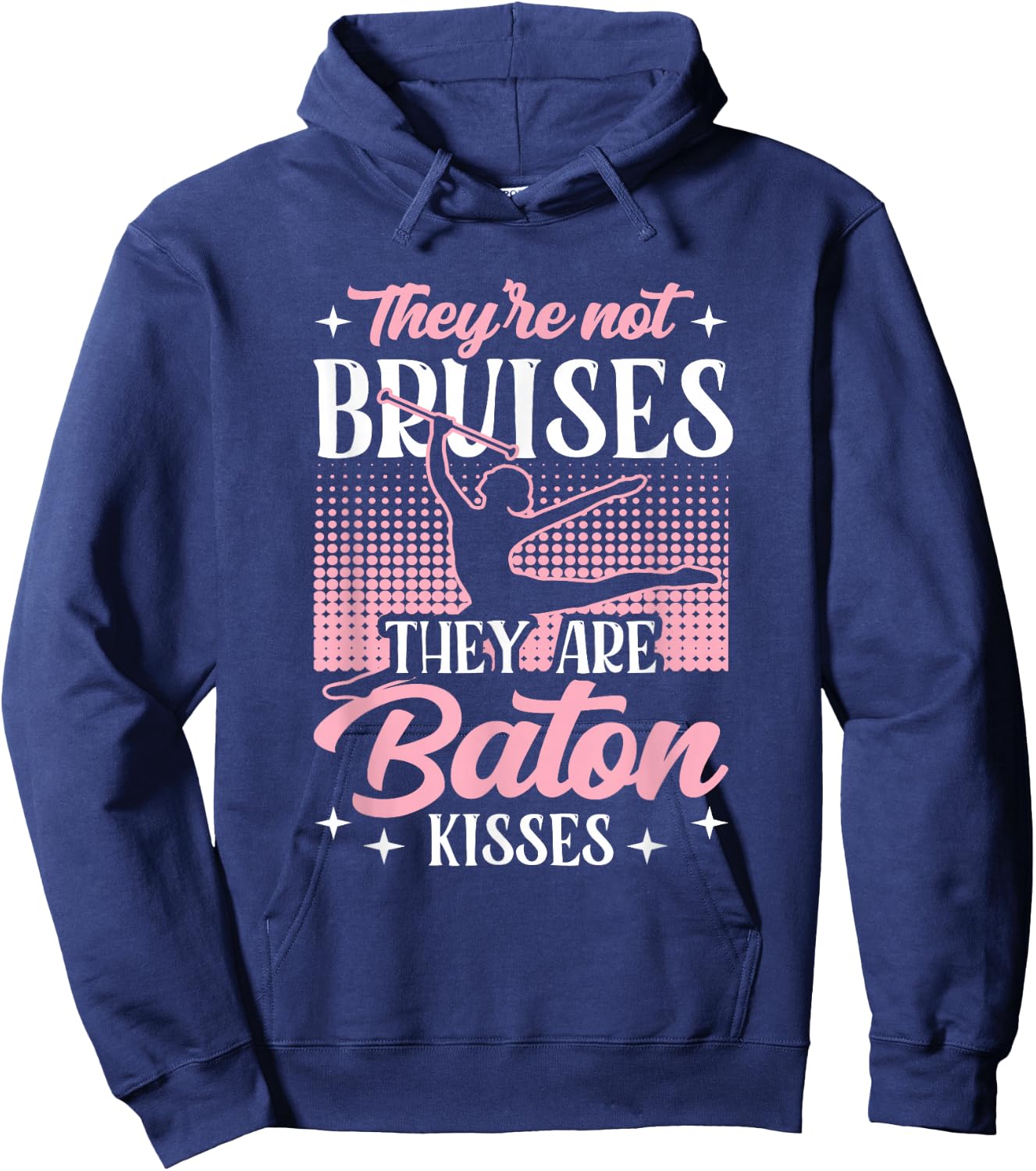Twirler Majorettes They are Baton Kisses Baton Twirling Hoodie - Hoodie | Navy