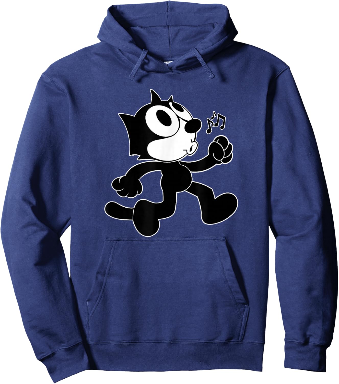 Felix Cartoon Whistling and Walking Music Notes Felix Hoodie - Hoodie | Navy