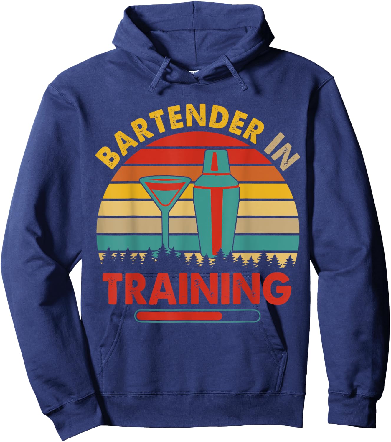 Vintage Retro Bartender In Training Costume Proud Future Job Hoodie - Hoodie | Navy