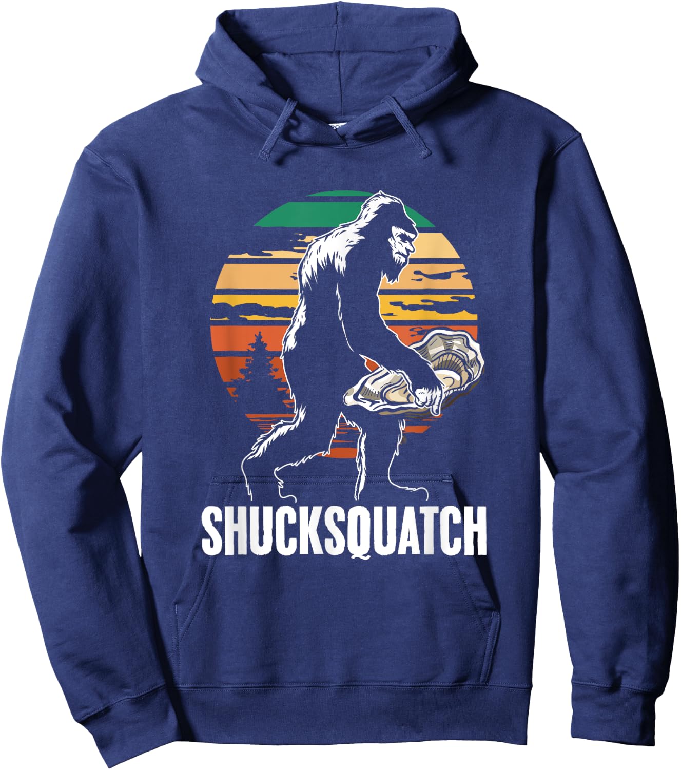 Shucksquatch Oyster Shucker Sasquatch Shuck Oyster Shucking Hoodie - Hoodie | Navy
