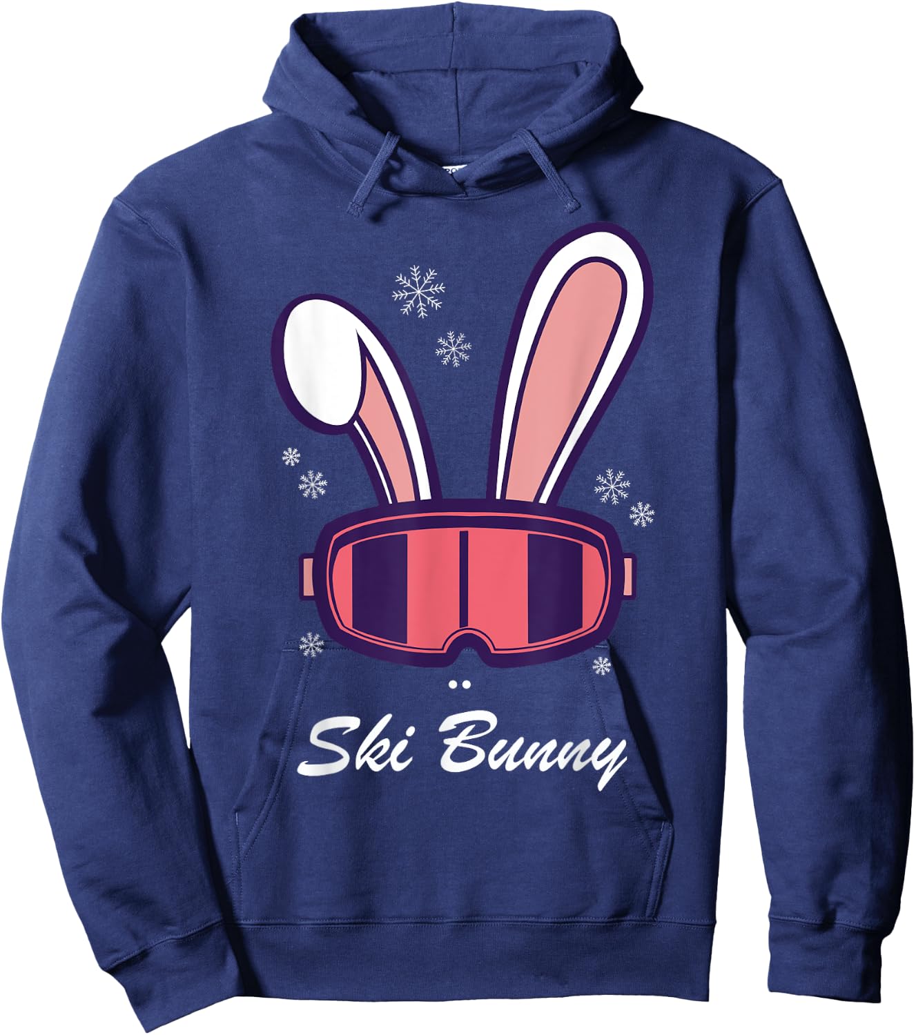 Funny Snowboard Ski Face Funny Ski Bunny Hoodie - Hoodie | Navy