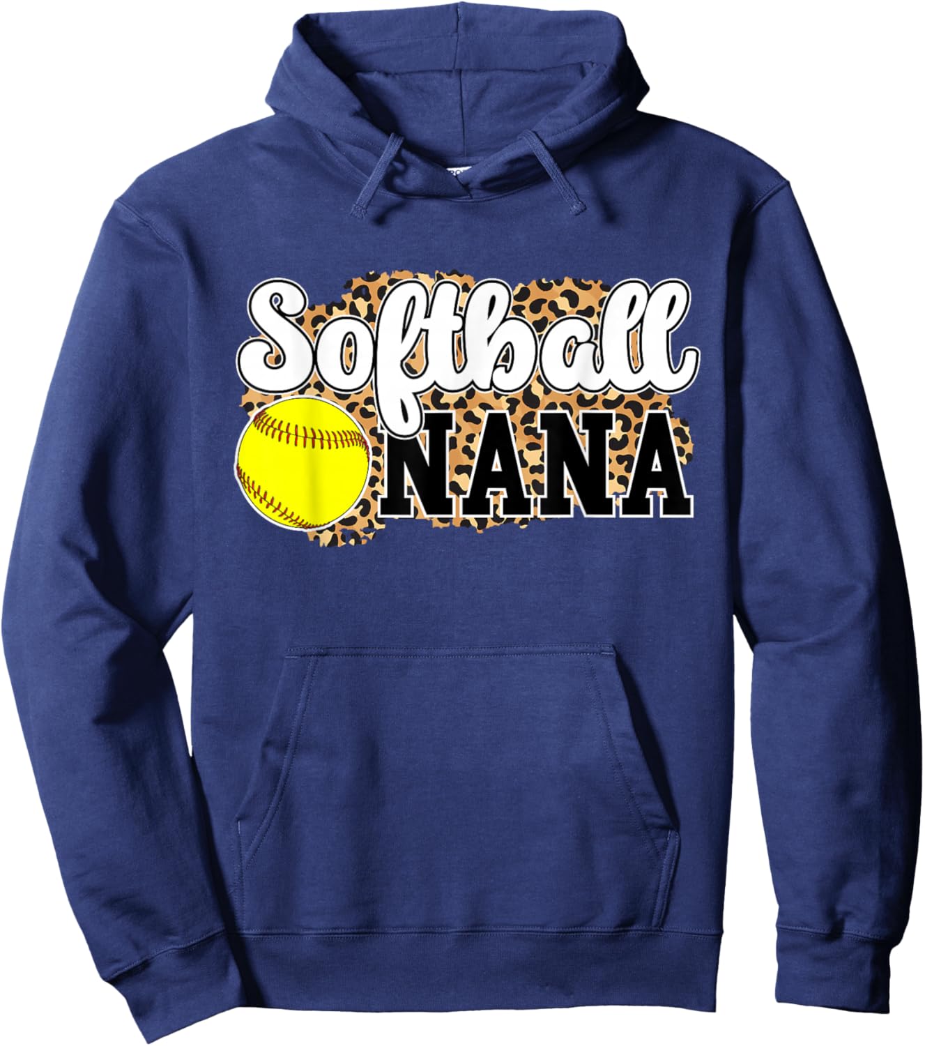 Softball Nana Leopard Nana Of A Softball Player Hoodie - Hoodie | Navy