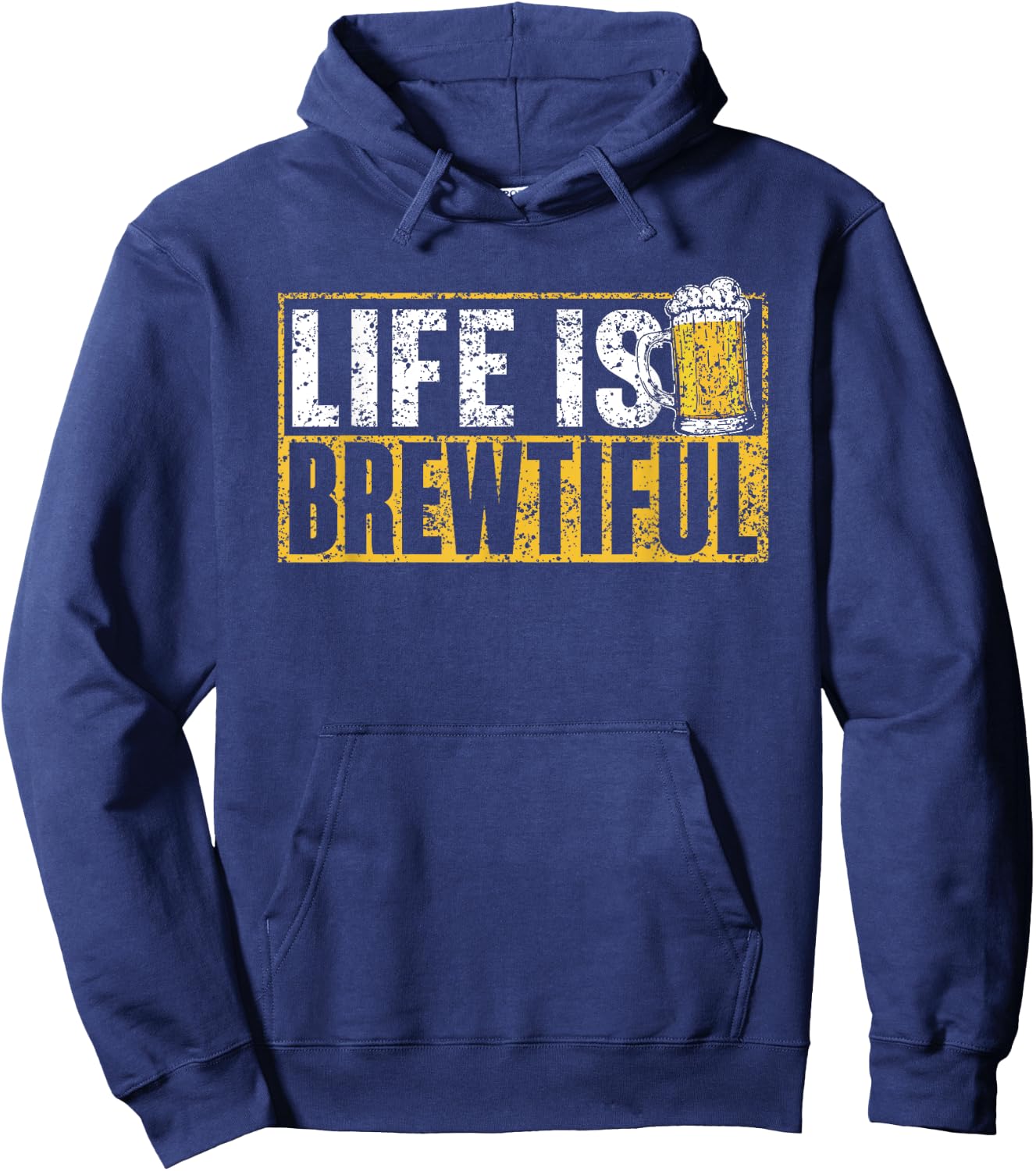 Life Is Brewtiful Humor Drink Pun Beers Beer Hoodie - Hoodie | Navy