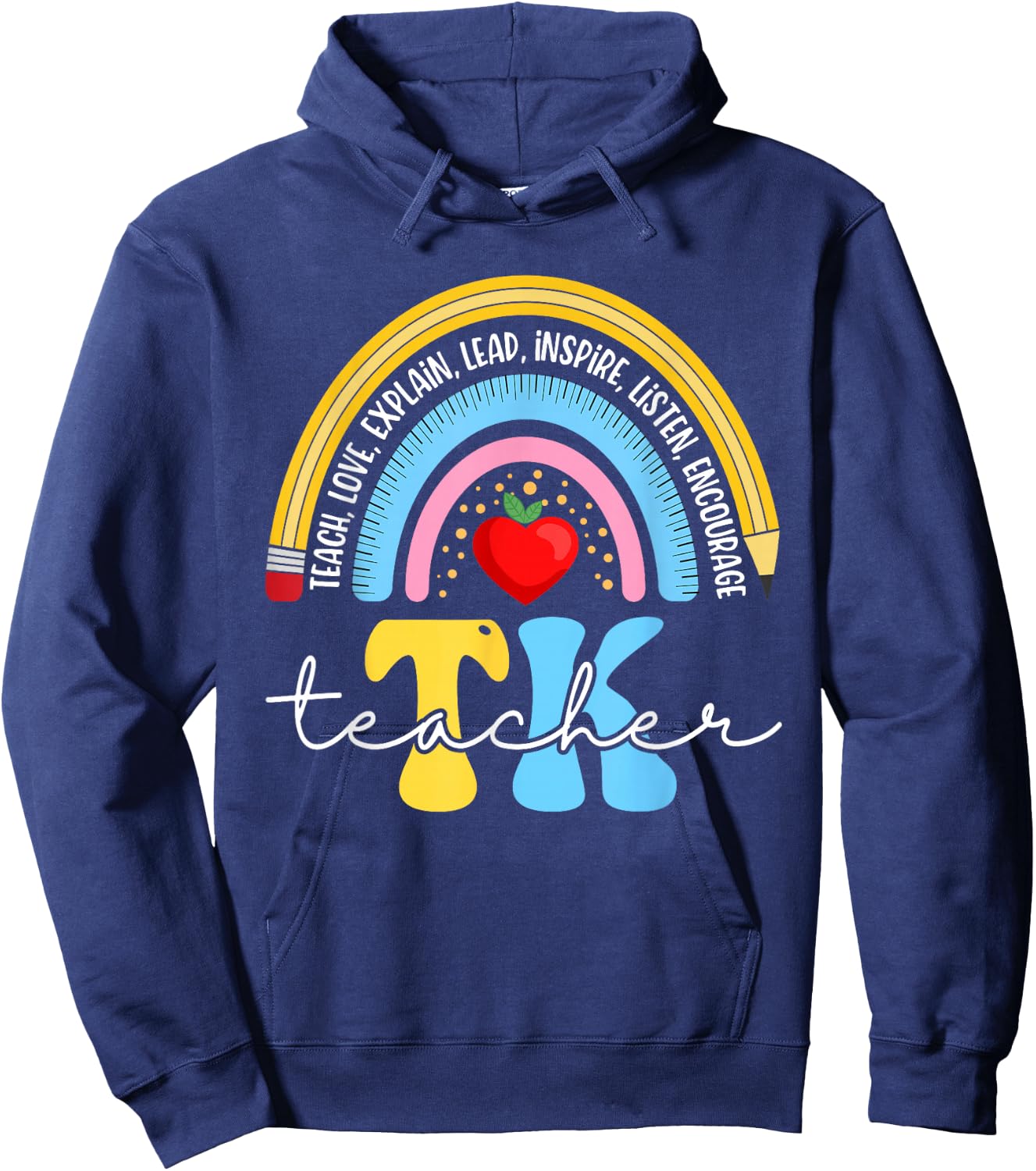 Tk Teacher Retro Back To School Transitional Kindergarten Men Women Hoodie - Hoodie | Navy