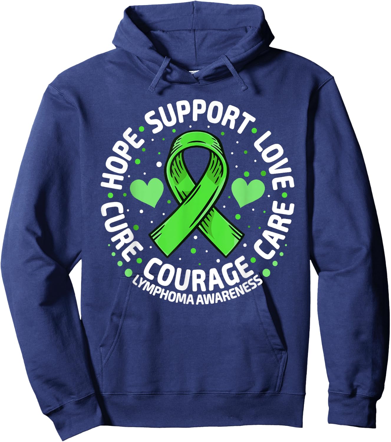 Family Support Non Hodgkin's Lymphoma Cancer Awareness Hoodie - Hoodie | Navy