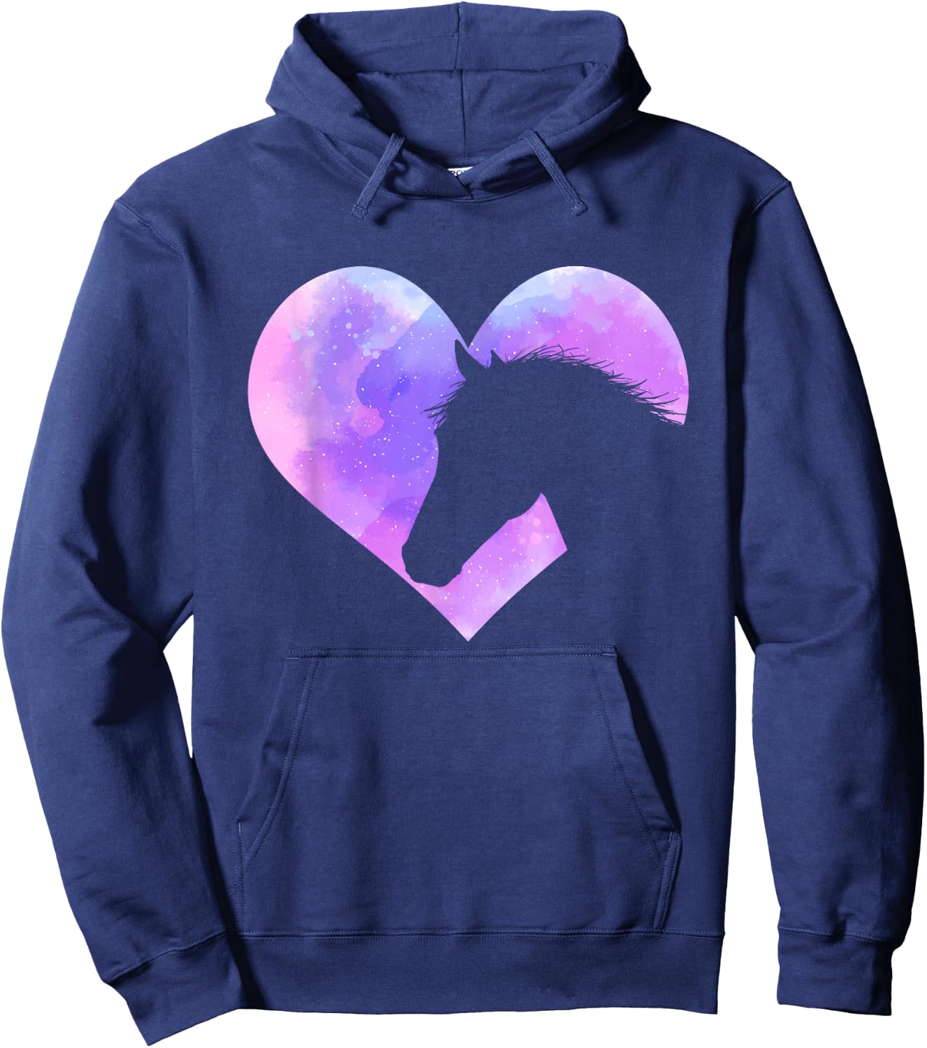 Horse Head Heart Shaped Design - Horseman Horseback Rider Hoodie - Hoodie | Navy