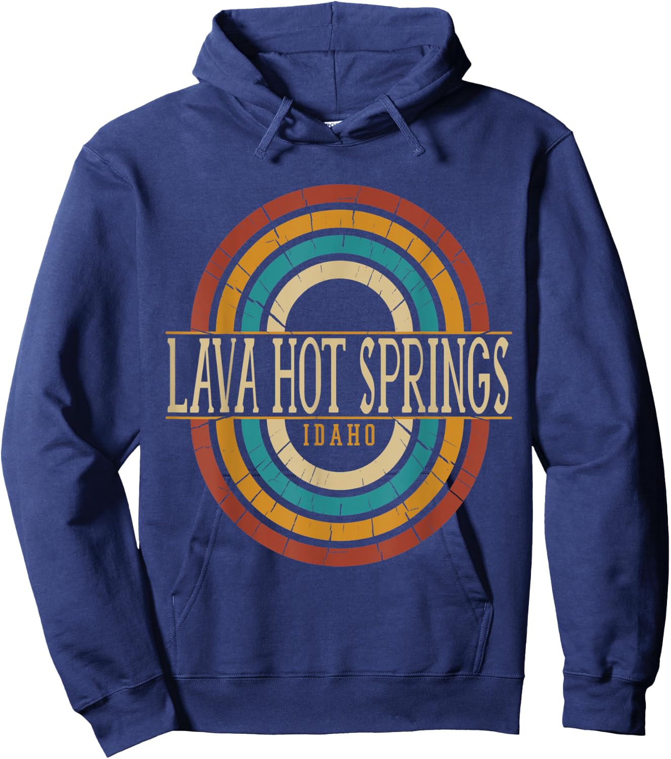 Vintage Retro Lava Hot Springs Idaho ID Women Men Souvenirs Hoodie - Hoodie | Navy