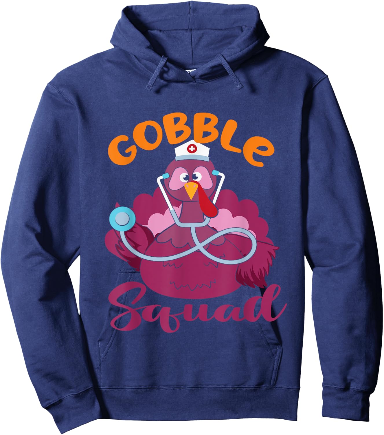 cardiac Nurse Gobble Squad, Funny Turkey Thanksgiving, er Hoodie - Hoodie | Navy