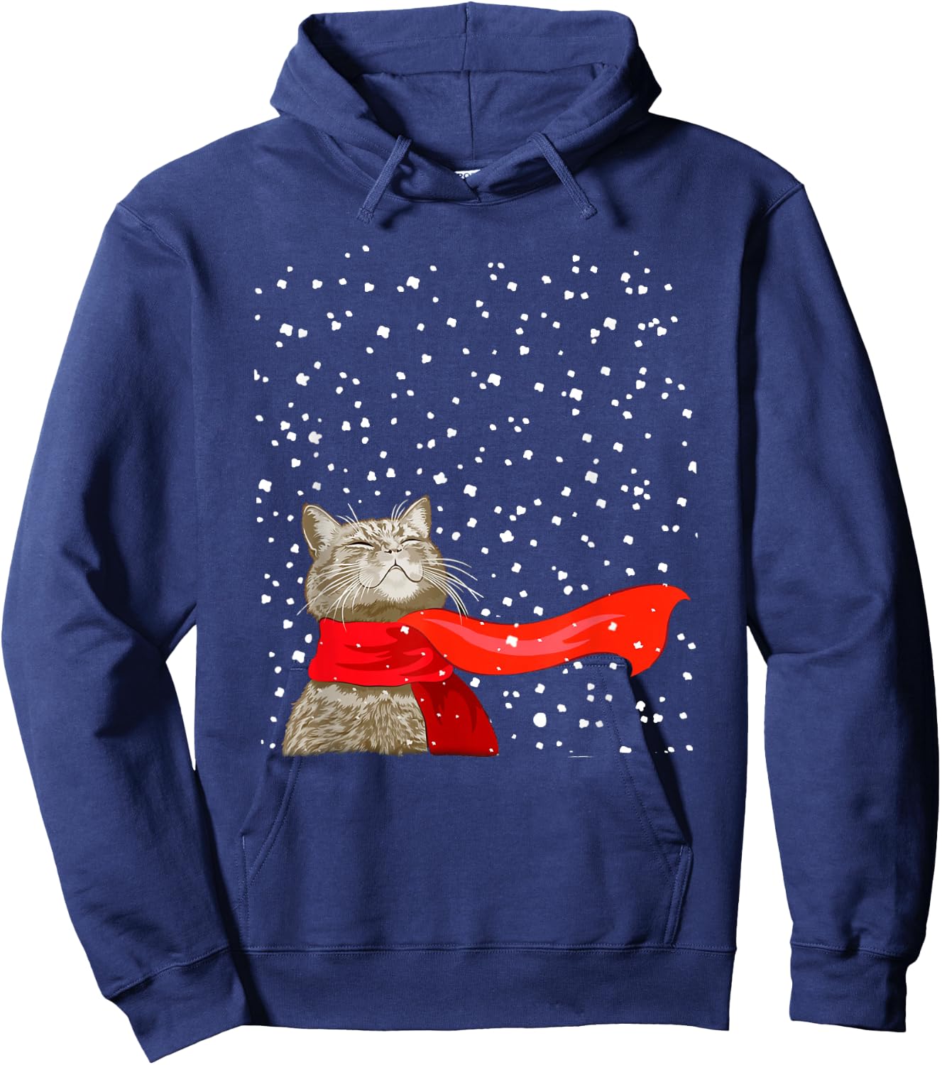 Cats Play Snow Winter Funny Cat Lover Merry Christmas Hoodie - Hoodie | Navy