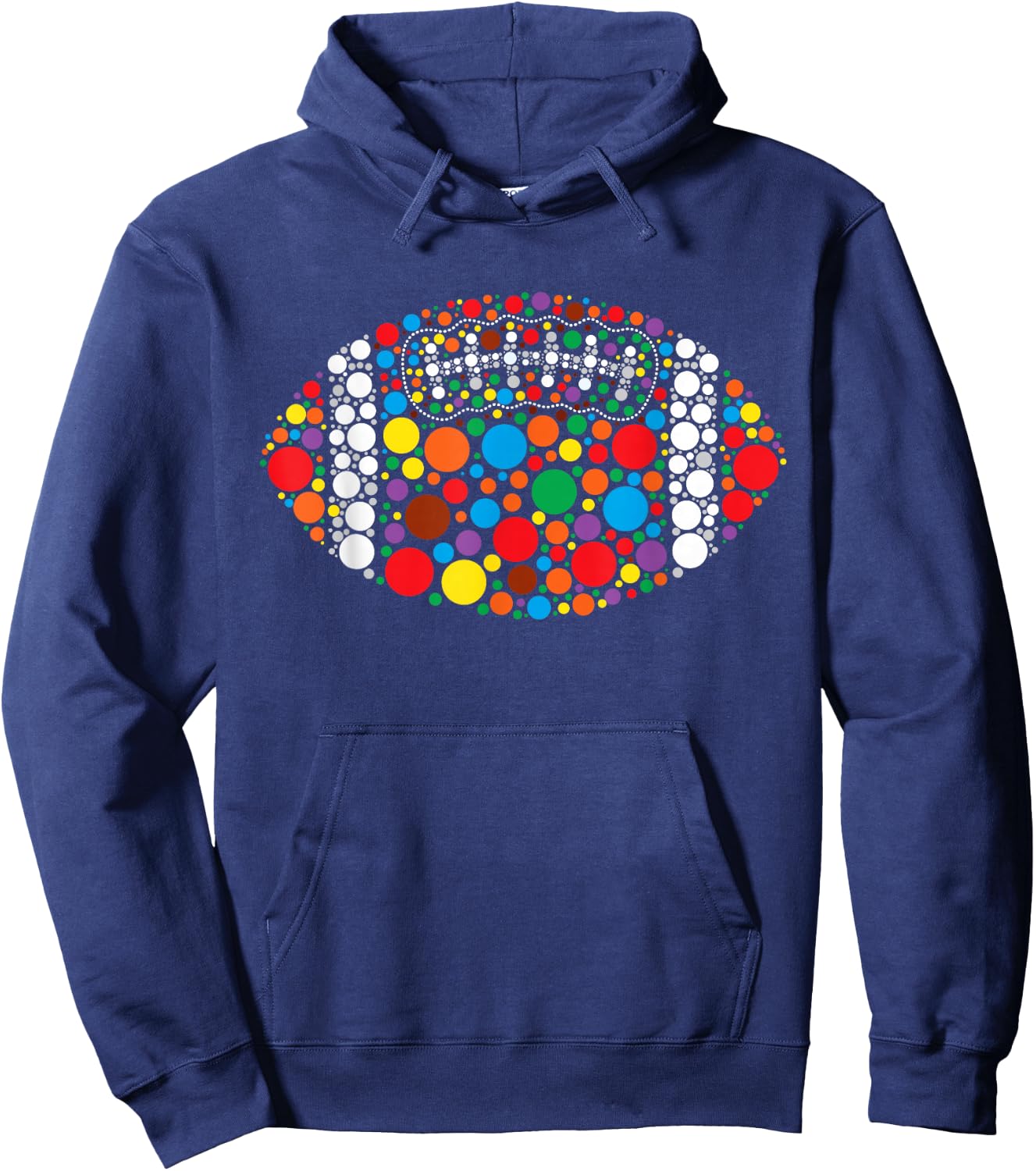Colorful Polka Dot Football for Dots Day cool sports art Hoodie - Hoodie | Navy
