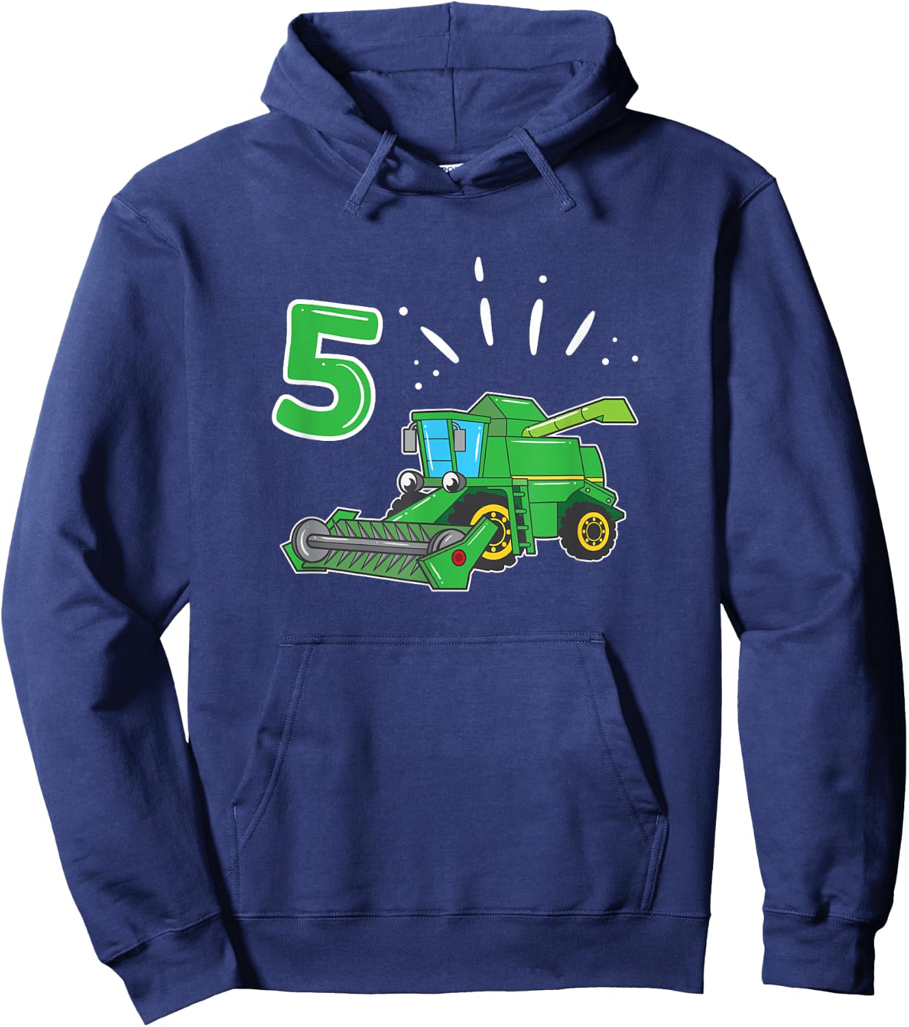 Farmer Combine Harvester 5 Years Children's Birthday Hoodie - Hoodie | Navy