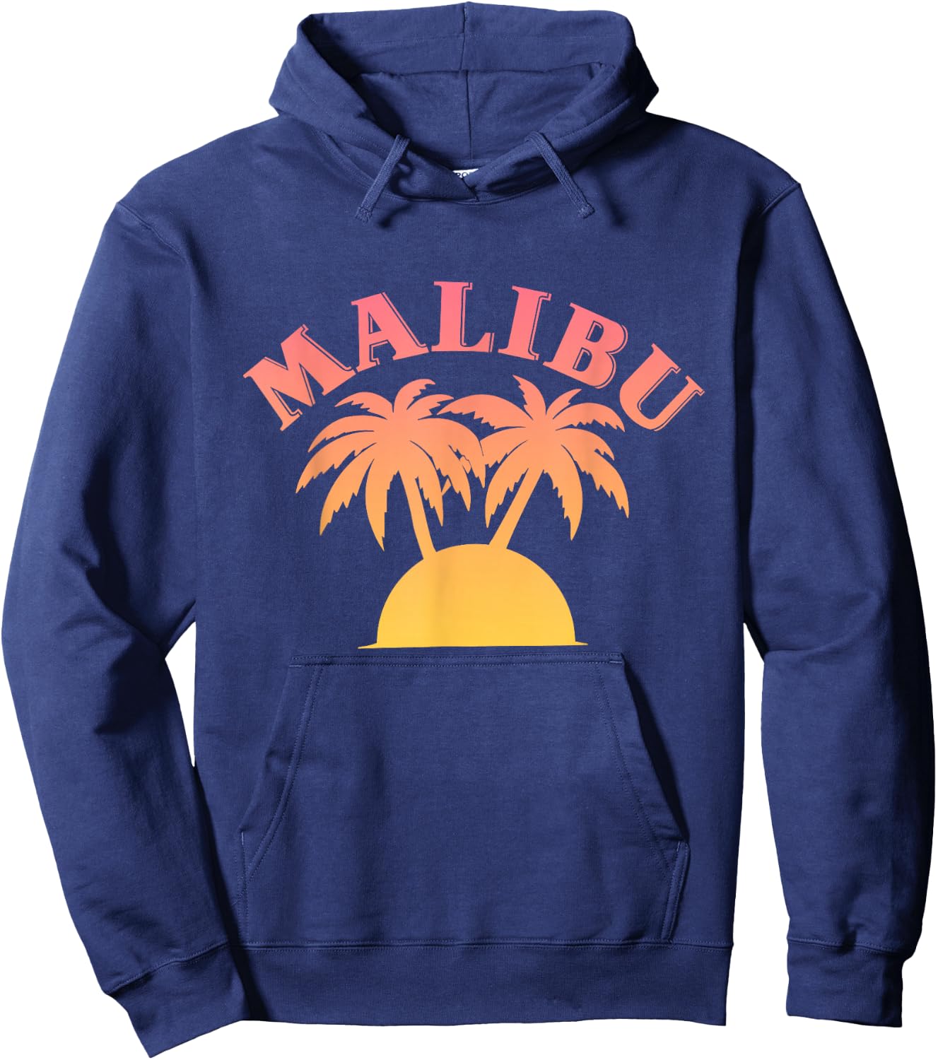 Malibu Sunset - California - Aesthetic Design - Classic Hoodie - Hoodie | Navy