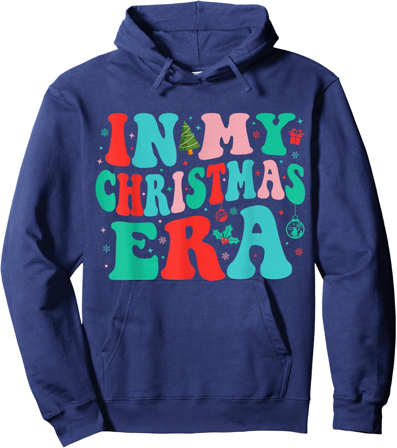 In My Christmas Era Cute Groovy Christmas Holiday Xmas Hoodie - Hoodie | Navy