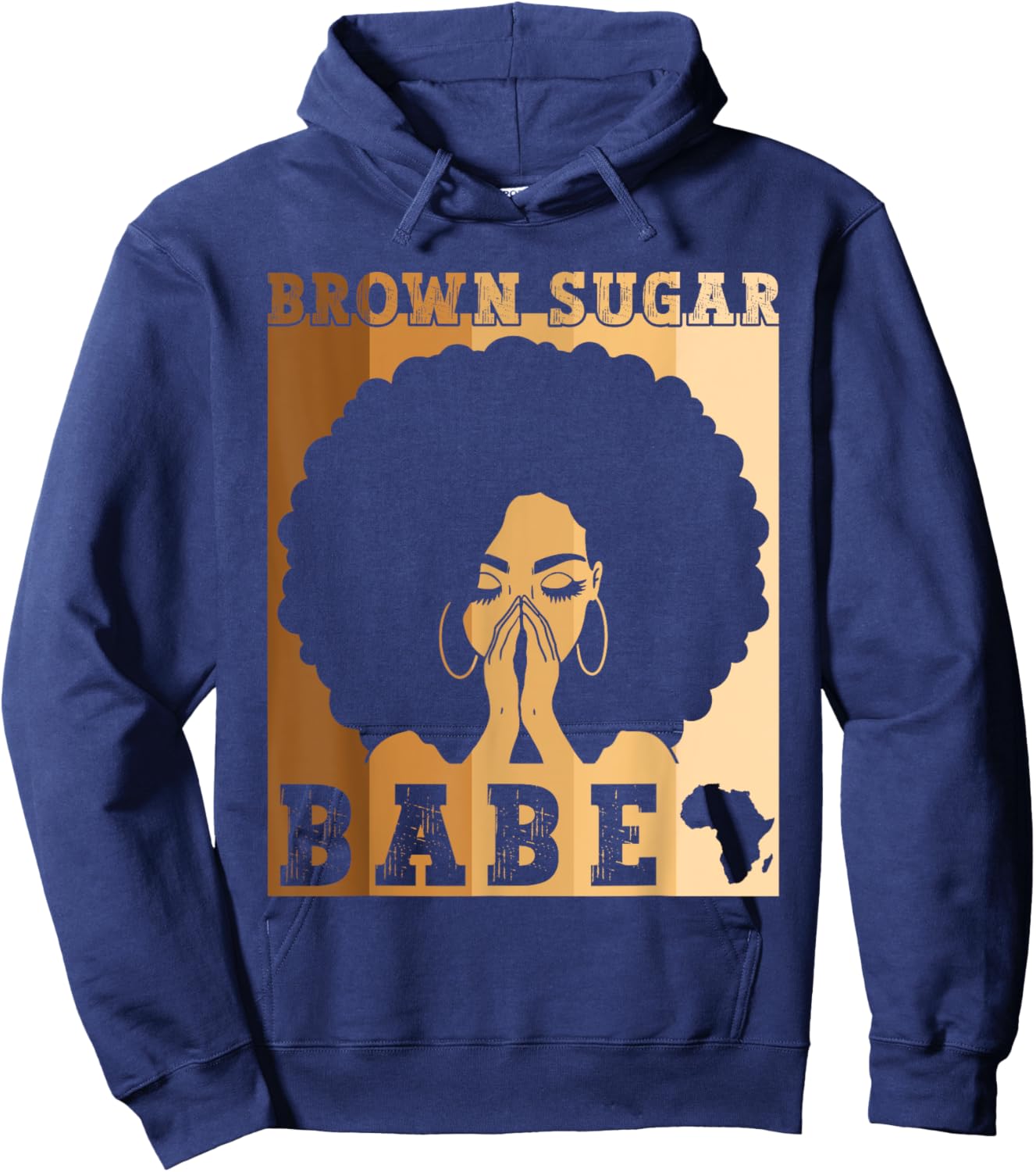 Brown Sugar Babe Afro Queen Black Women Black History Month Hoodie - Hoodie | Navy