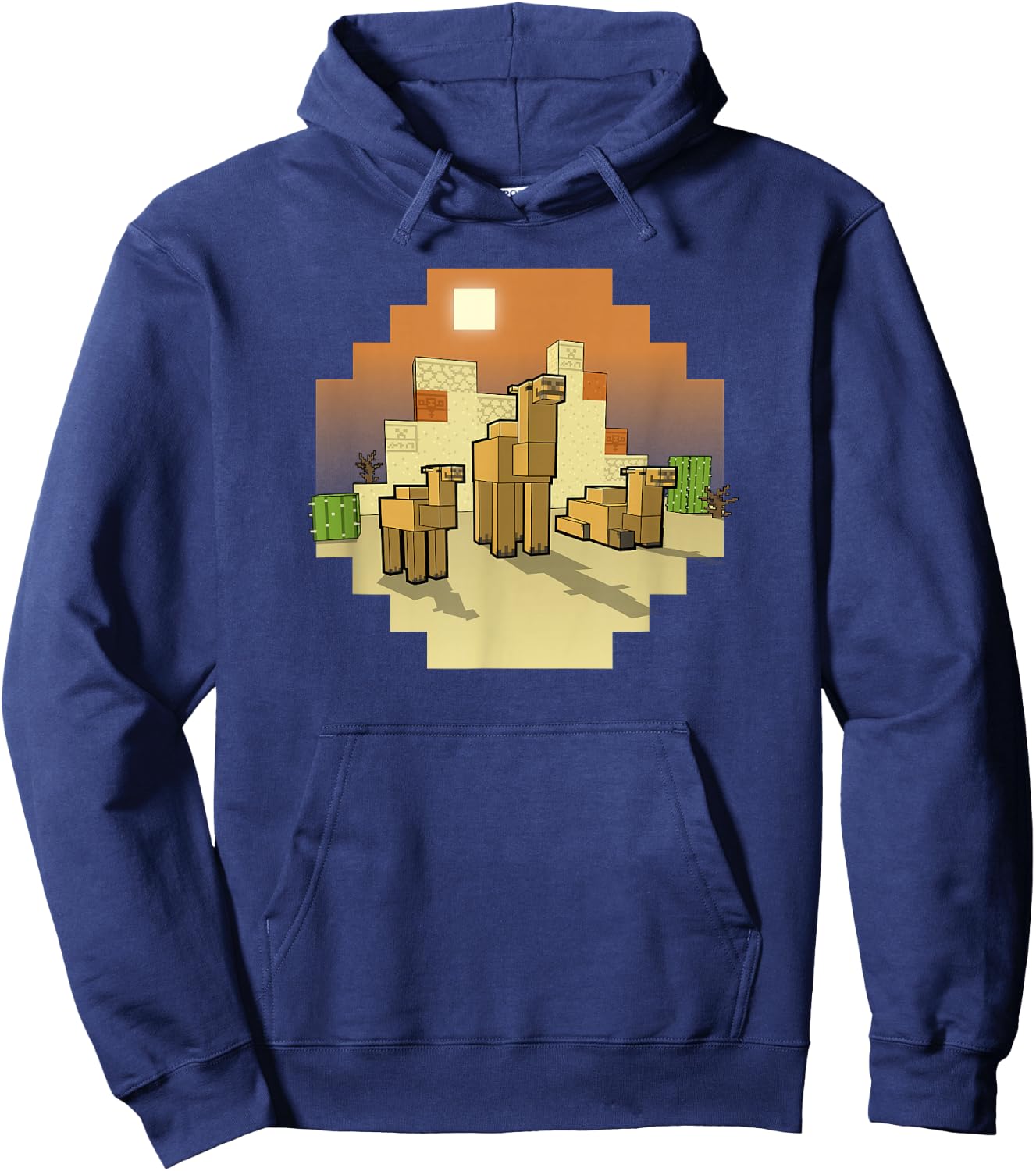 Minecraft Vanilla Camels In The Desert Group Shot Hoodie - Hoodie | Navy