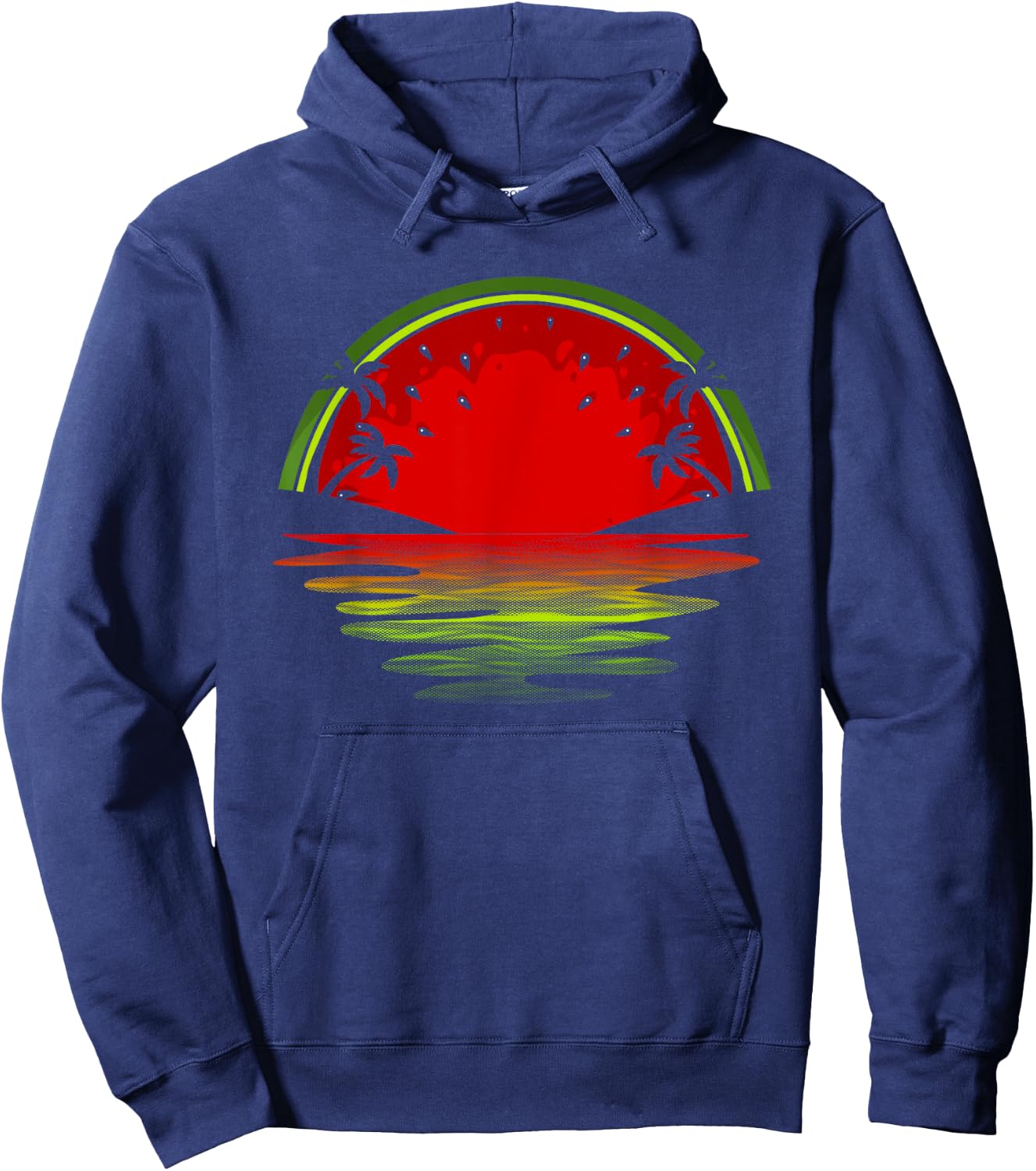 Cool Watermelon Women Tropical Sunset Fruit Summer Hoodie - Hoodie | Navy