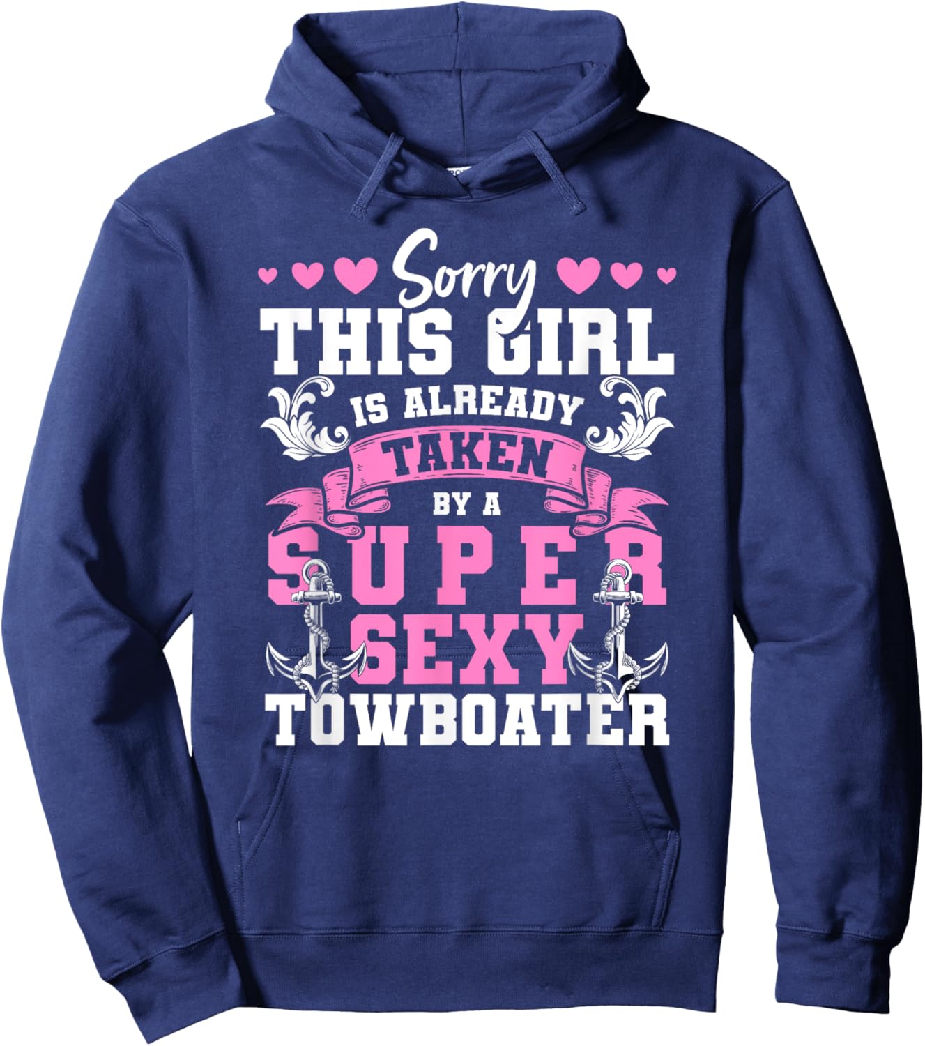 Towboat Girlfriend Towboater Wife Towboat Wife Hoodie - Hoodie | Navy