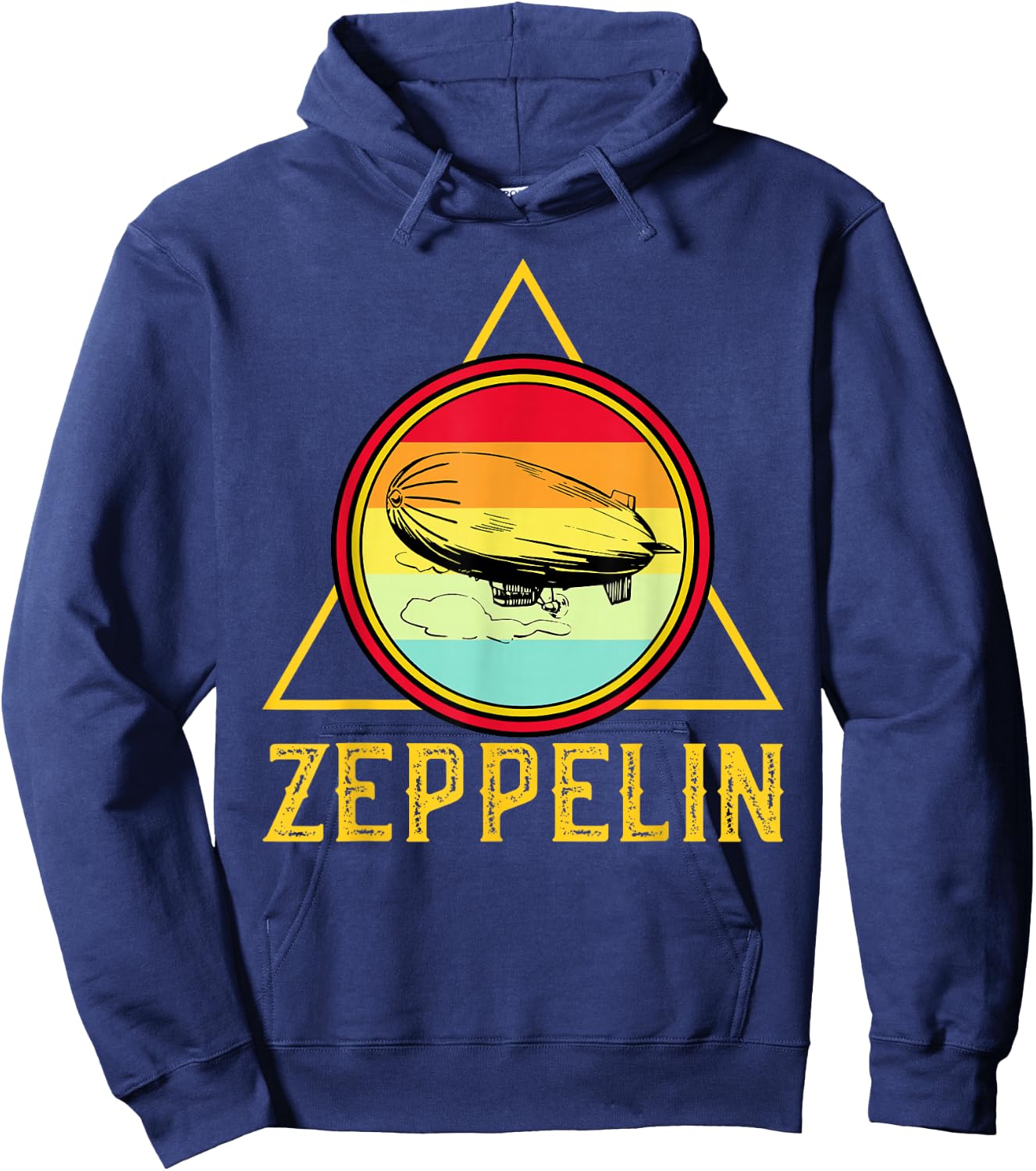 Vintage Retro Zeppelin - 70s 80s Dirigible Airship Blimp Hoodie - Hoodie | Navy