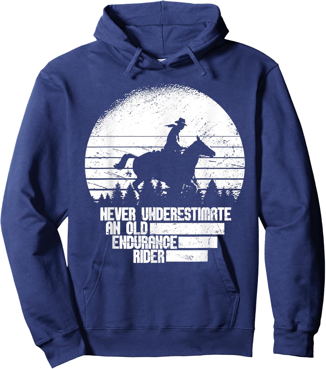 Retro Horse Riding Equestrian - Vintage Endurance Riding Hoodie - Hoodie | Navy