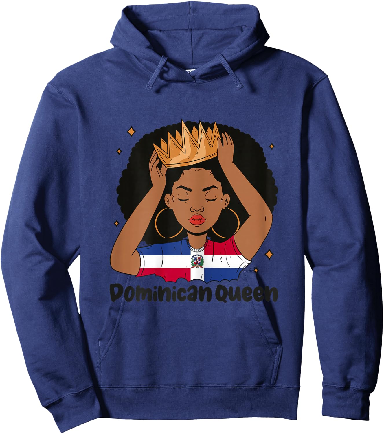 Dominican Queen Afro Hair Latina Dominicana Heritage Hoodie - Hoodie | Navy