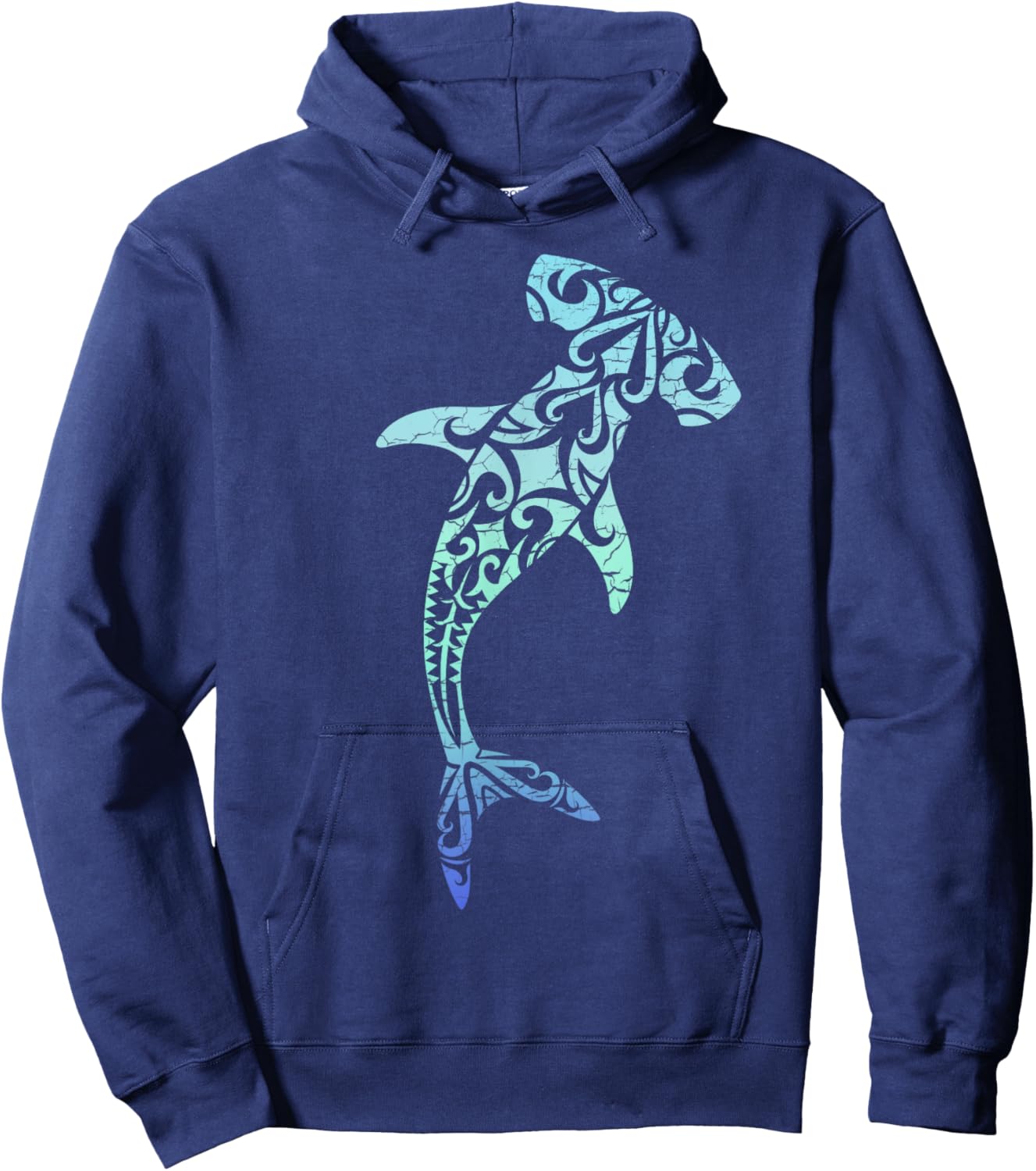 Hawaii Polynesian Tribal Hammerhead Shark Aloha State Hoodie - Hoodie | Navy
