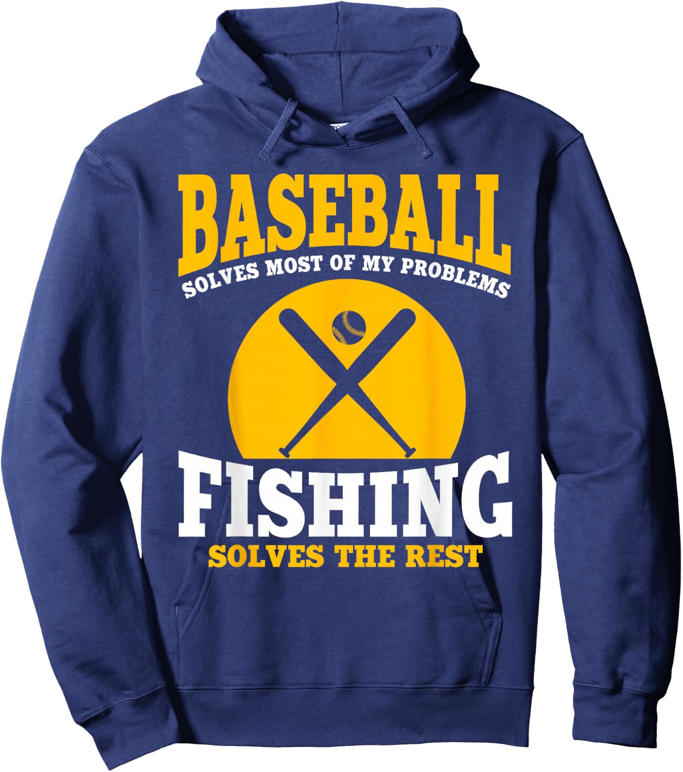 Funny Baseball And Fishing Outfit Love Catch Fish Hoodie - Hoodie | Navy