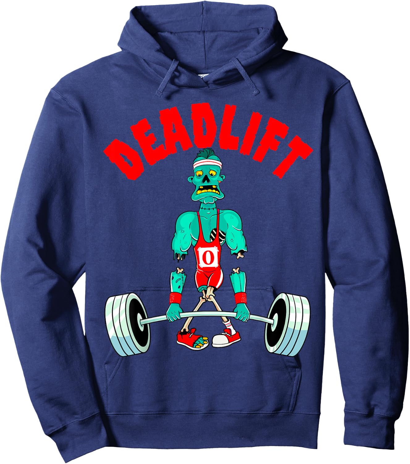 Halloween Workout Zombie Deadlift Weightlifting Men Women Hoodie - Hoodie | Navy