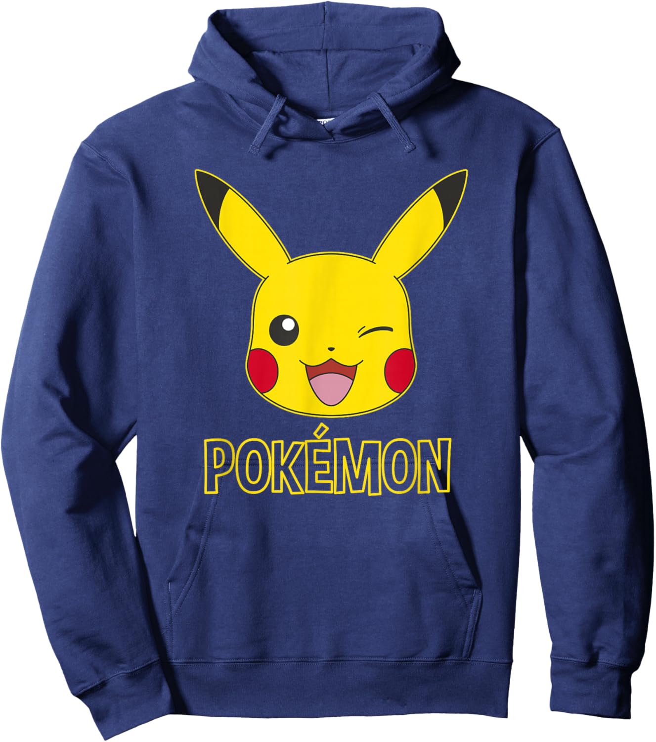 Pokémon Pikachu Cute Wink Classic Logo Hoodie - Hoodie | Navy