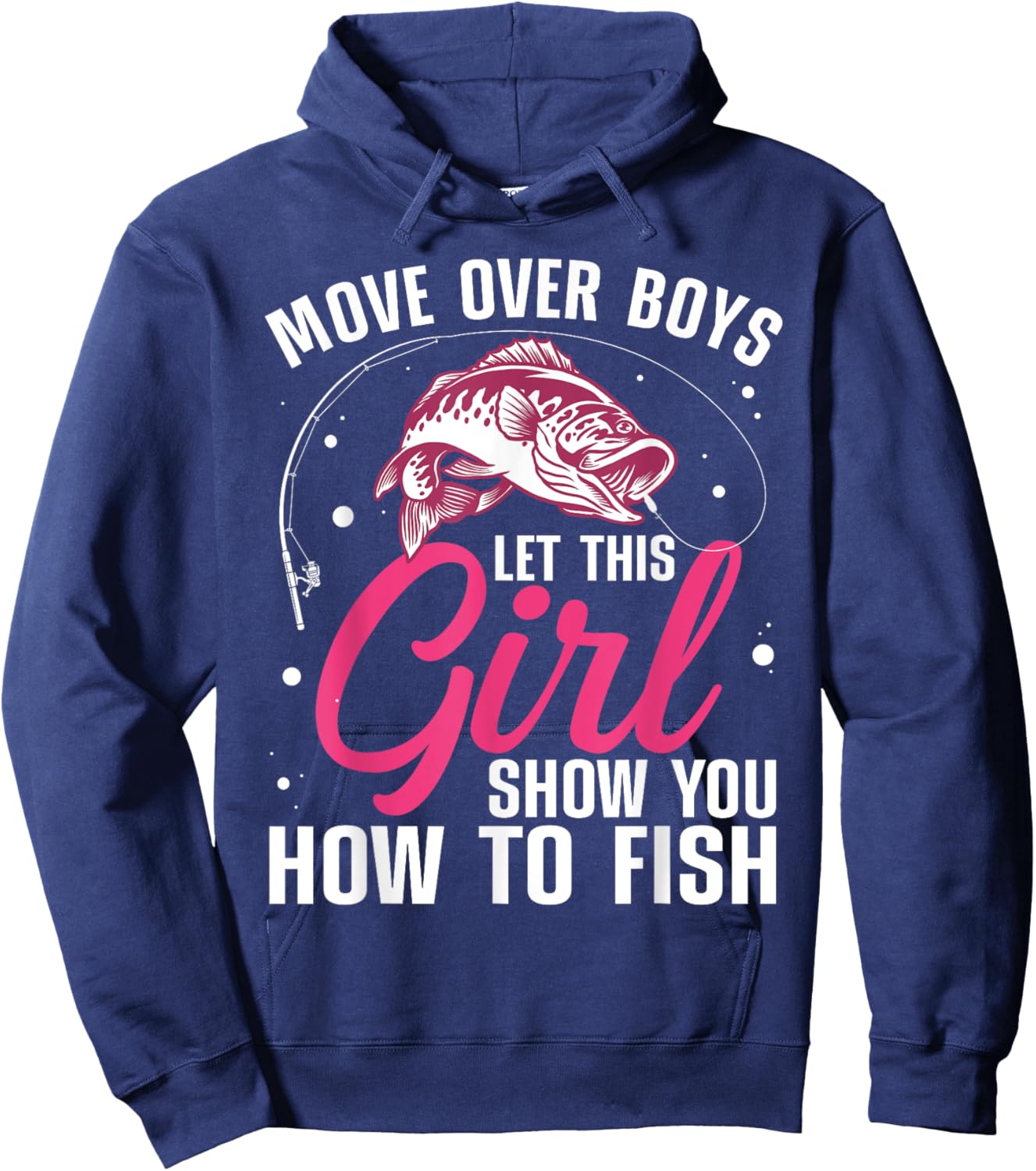 Funny Fishing Design For Girls Women Fisherman Fishing Lover Hoodie - Hoodie | Navy