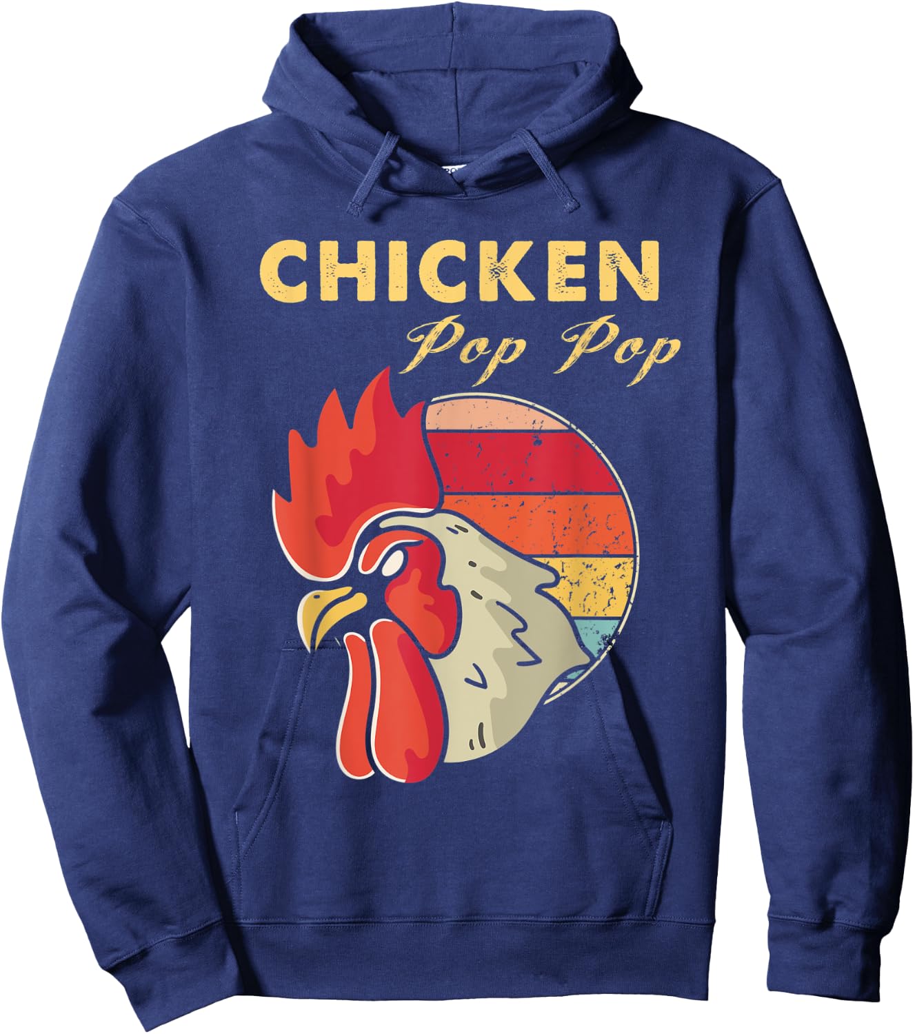 Chicken Pop Pop Grandpa Poultry Farmer Vintage Hoodie - Hoodie | Navy