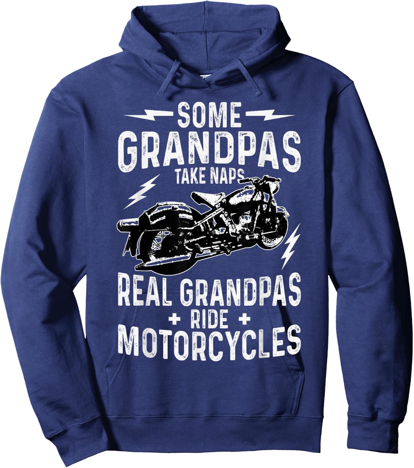 Some Grandpas Take Naps Real Grandpas Ride-Motorcycle Hoodie - Hoodie | Navy