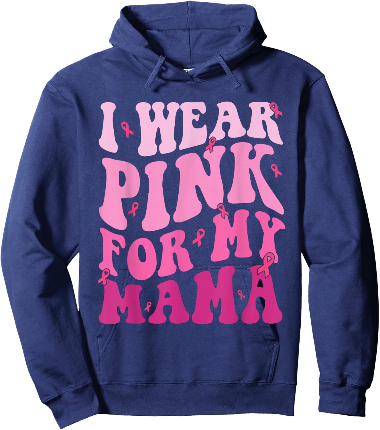 Breast Cancer Shirts for Kids I Wear Pink for my Mama Hoodie - Hoodie | Navy