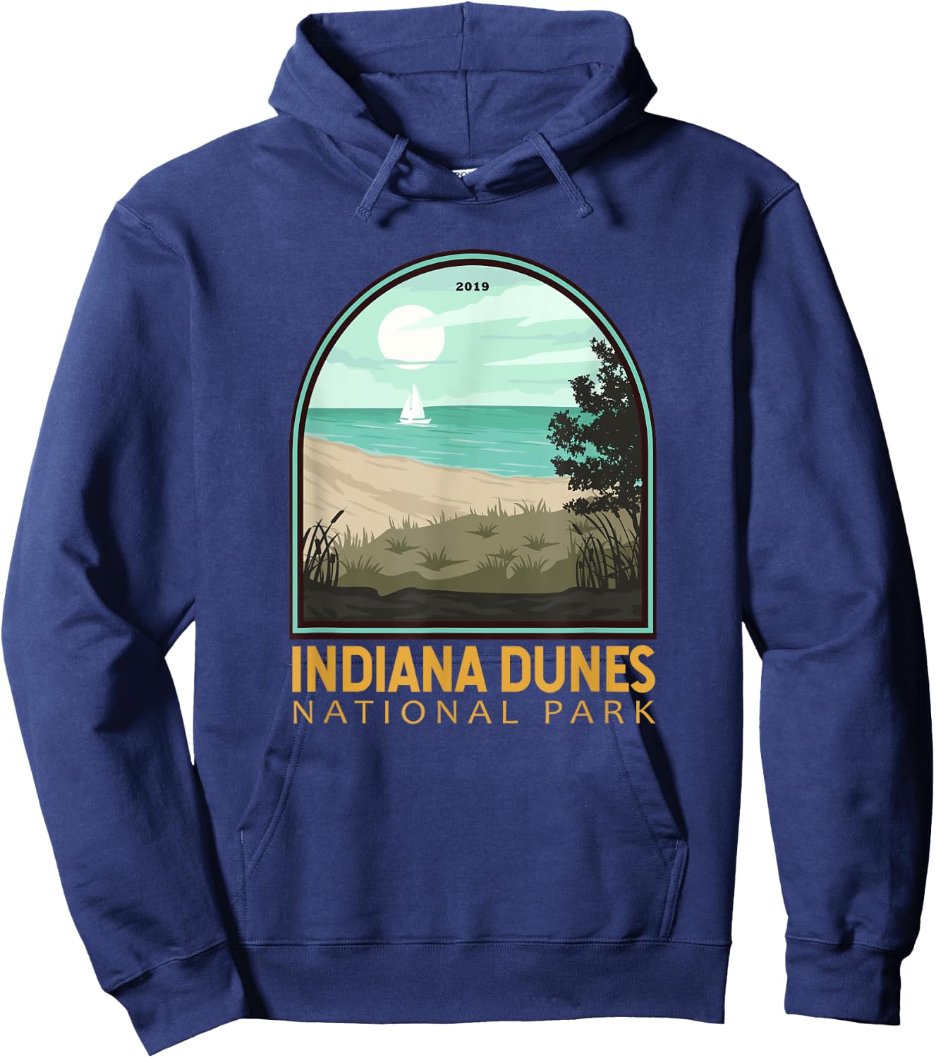 Indiana Dunes National Park Vintage Emblem Hoodie - Hoodie | Navy