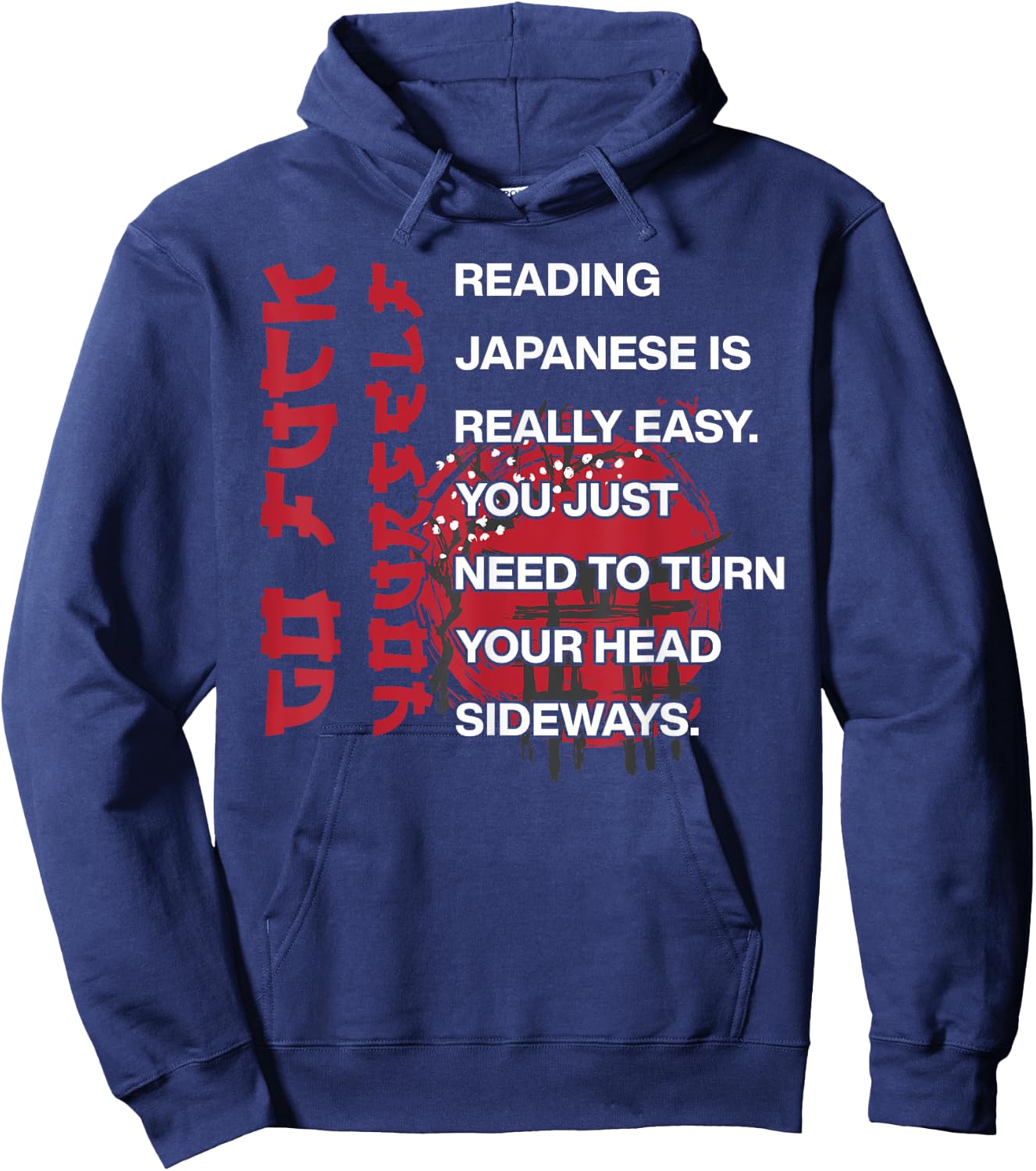 Reading Japanese Is Easy Hoodie - Hoodie | Navy
