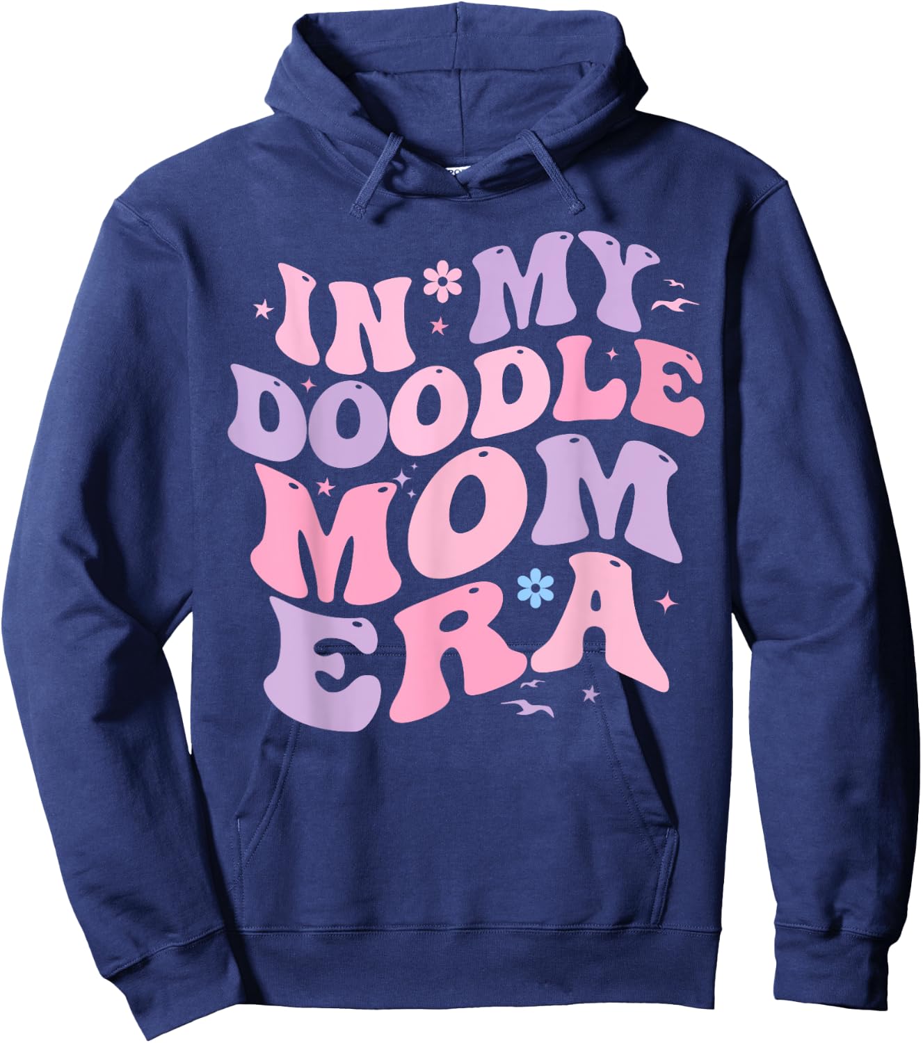 In My Doodle Mom Era Retro Funny Doodle Owner Doodle Mama Hoodie - Hoodie | Navy