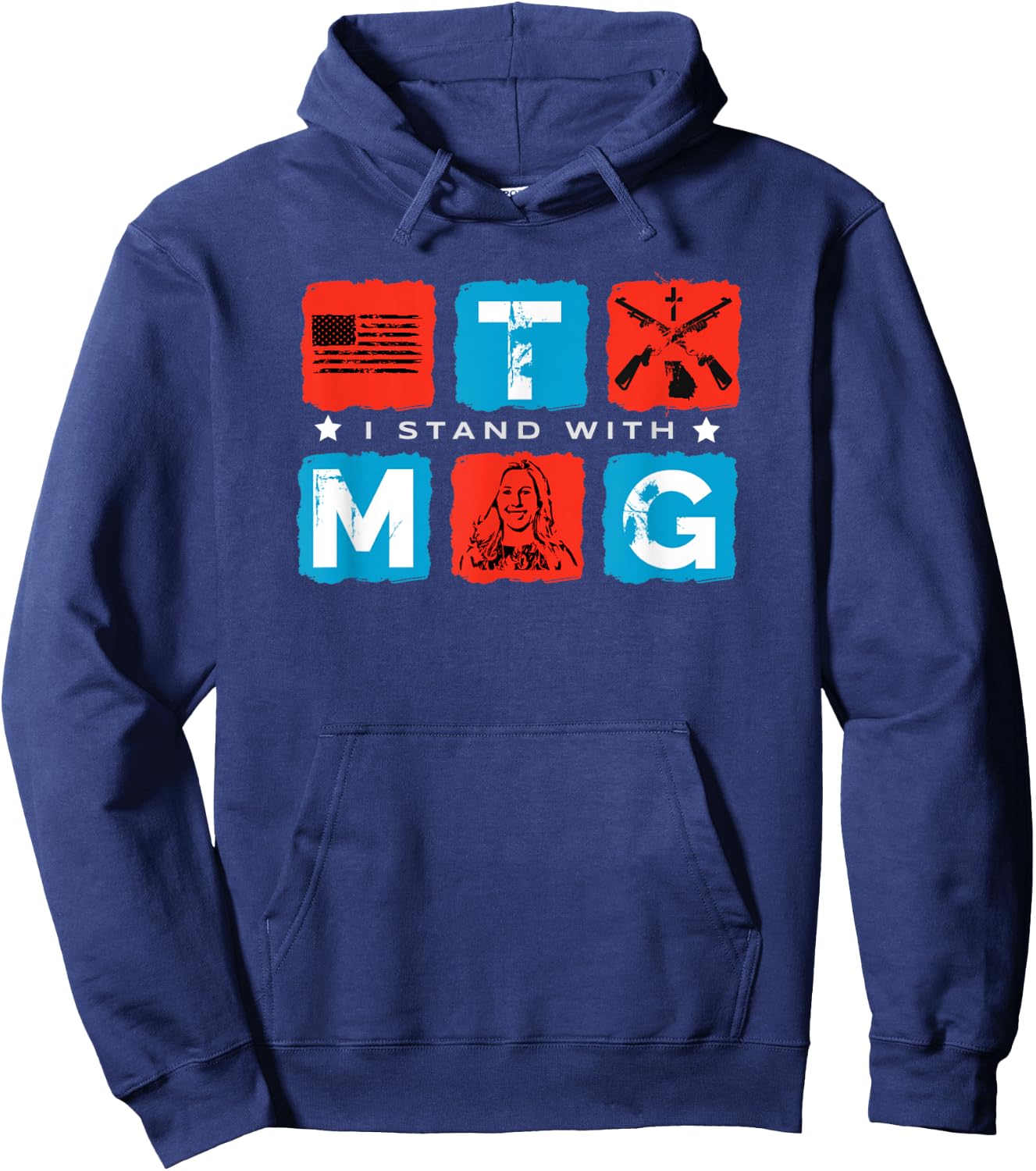 I Stand With MTG Marjorie Taylor Greene Republican Political Hoodie - Hoodie | Navy