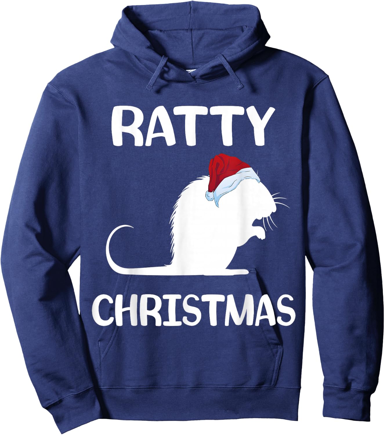 Ratty Christmas Santa Hat Rat Rodent Owner Mouse Rat Lover Hoodie - Hoodie | Navy