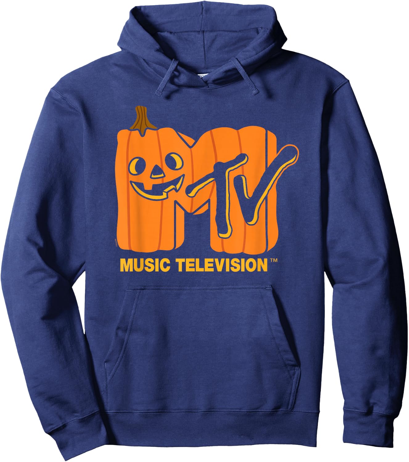 MTV - MTV Logo Jack-O-Lantern Hoodie - Hoodie | Navy