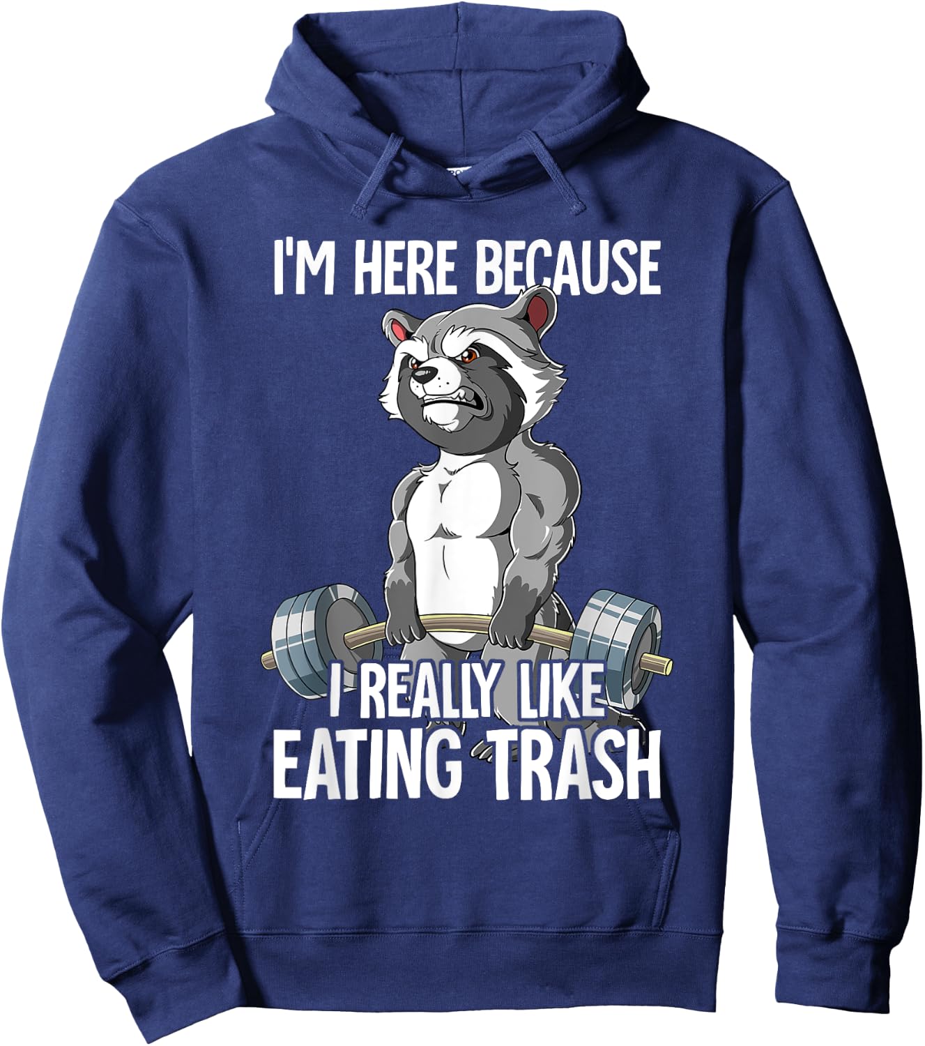 Raccoon Gym Weight Training Bodybuilder Hoodie - Hoodie | Navy