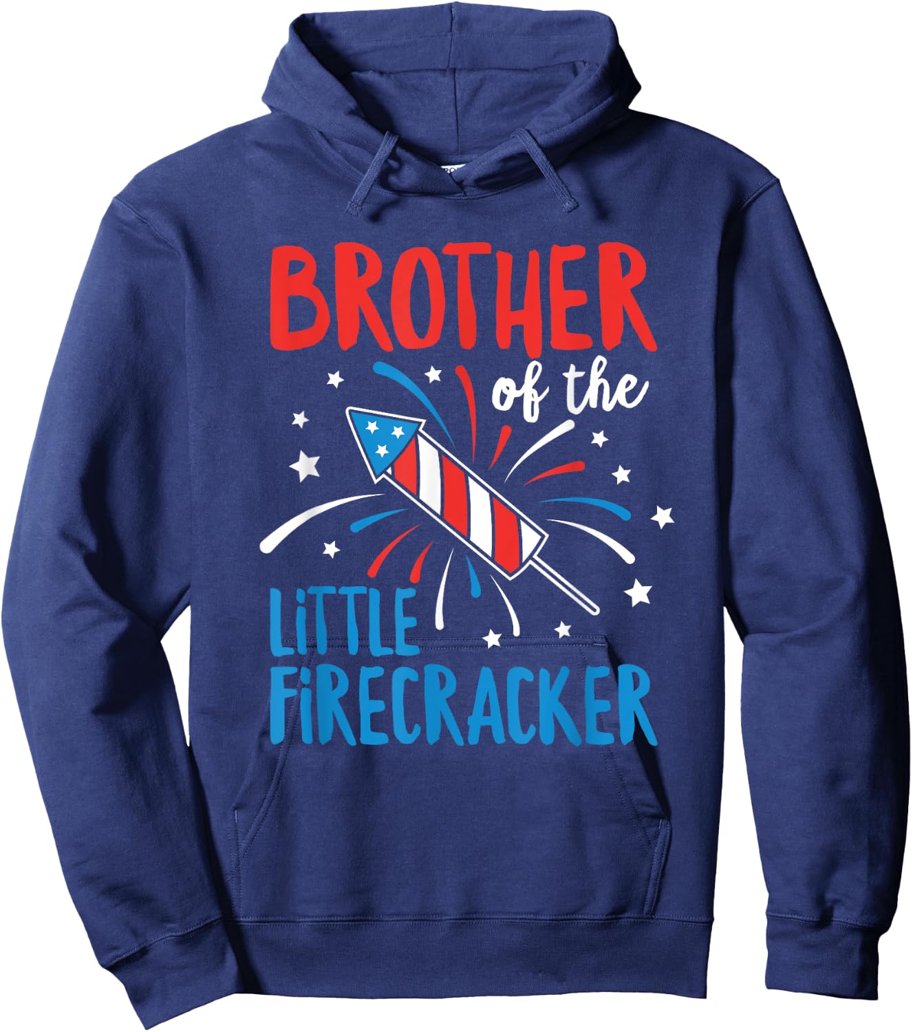 Big Brother Of The Little Firecracker Pregnancy Announcement Hoodie - Hoodie | Navy