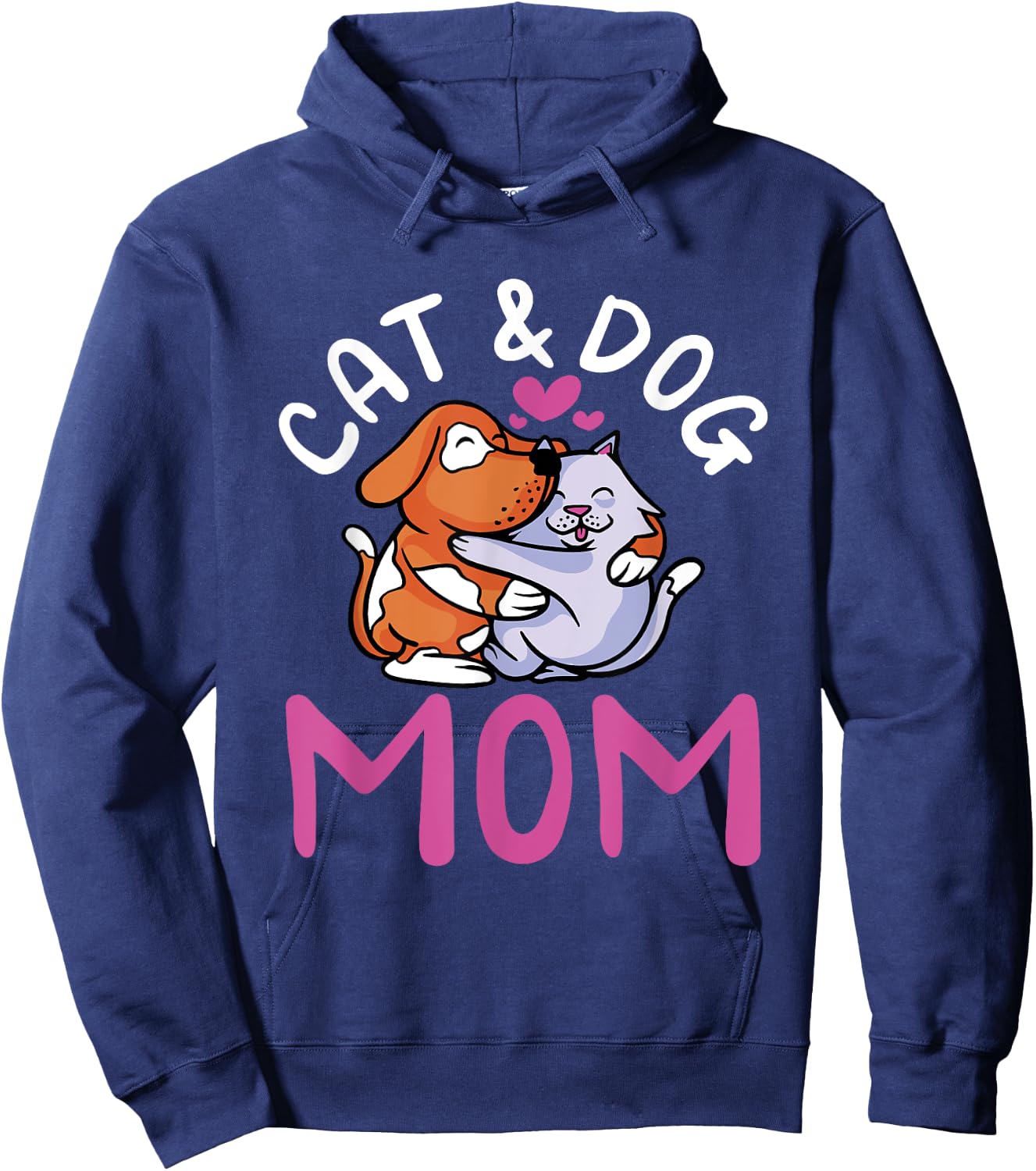 Cat And Dog Mom Girl Cats Dogs Lover Mother Mommy Mama Hoodie - Hoodie | Navy