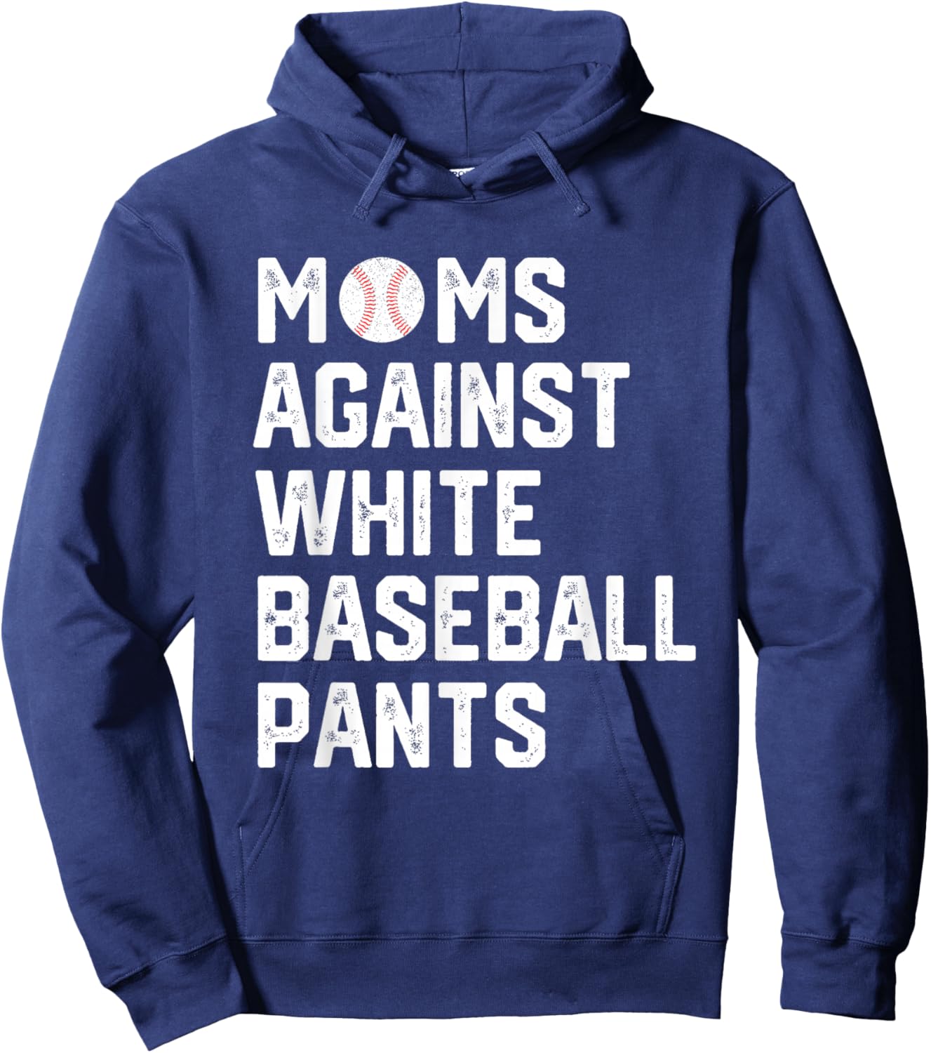 Moms Against White Baseball Pants Hoodie - Hoodie | Navy