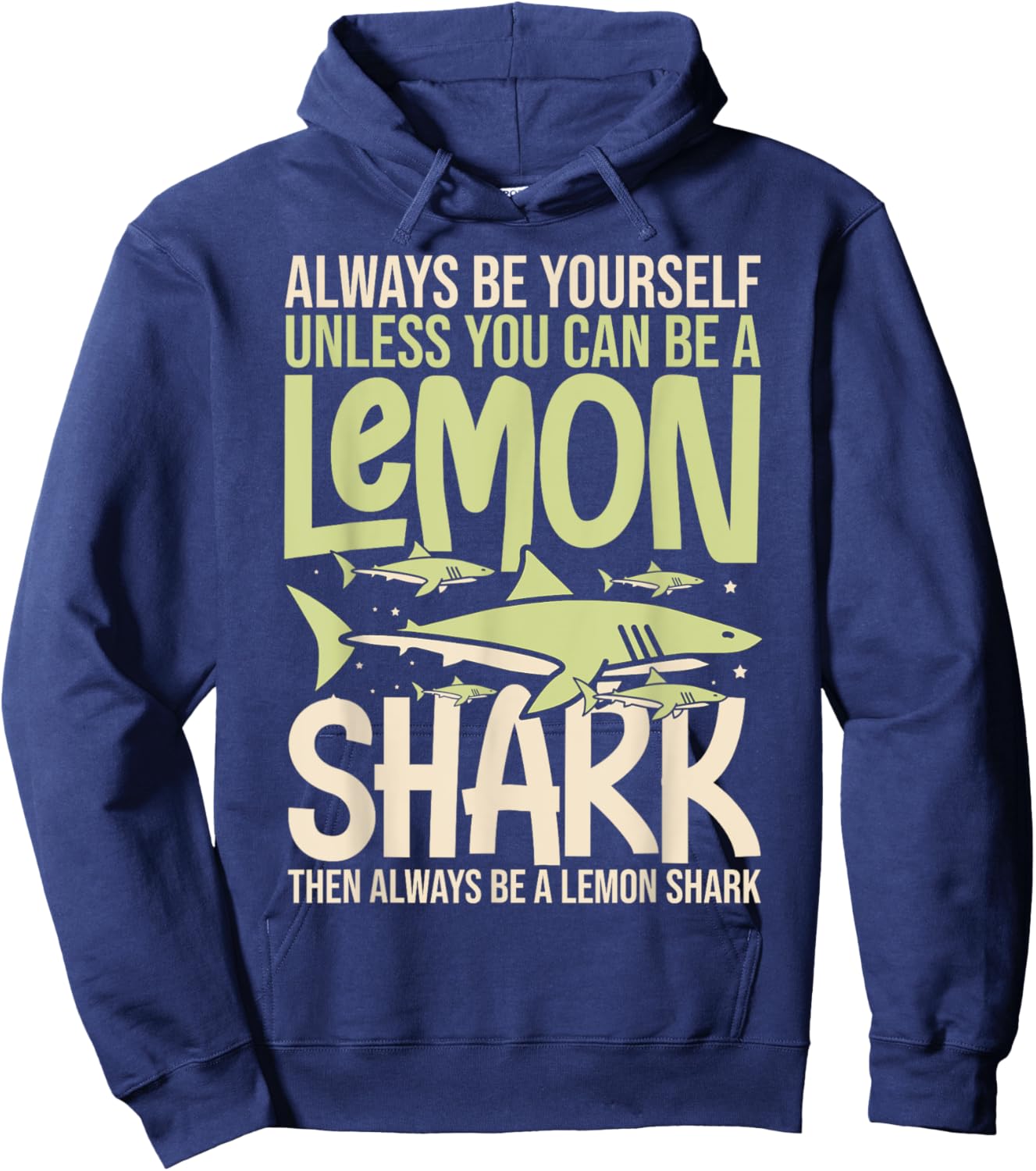 Lemon Shark Animal Tooth Funny Ocean Hoodie - Hoodie | Navy