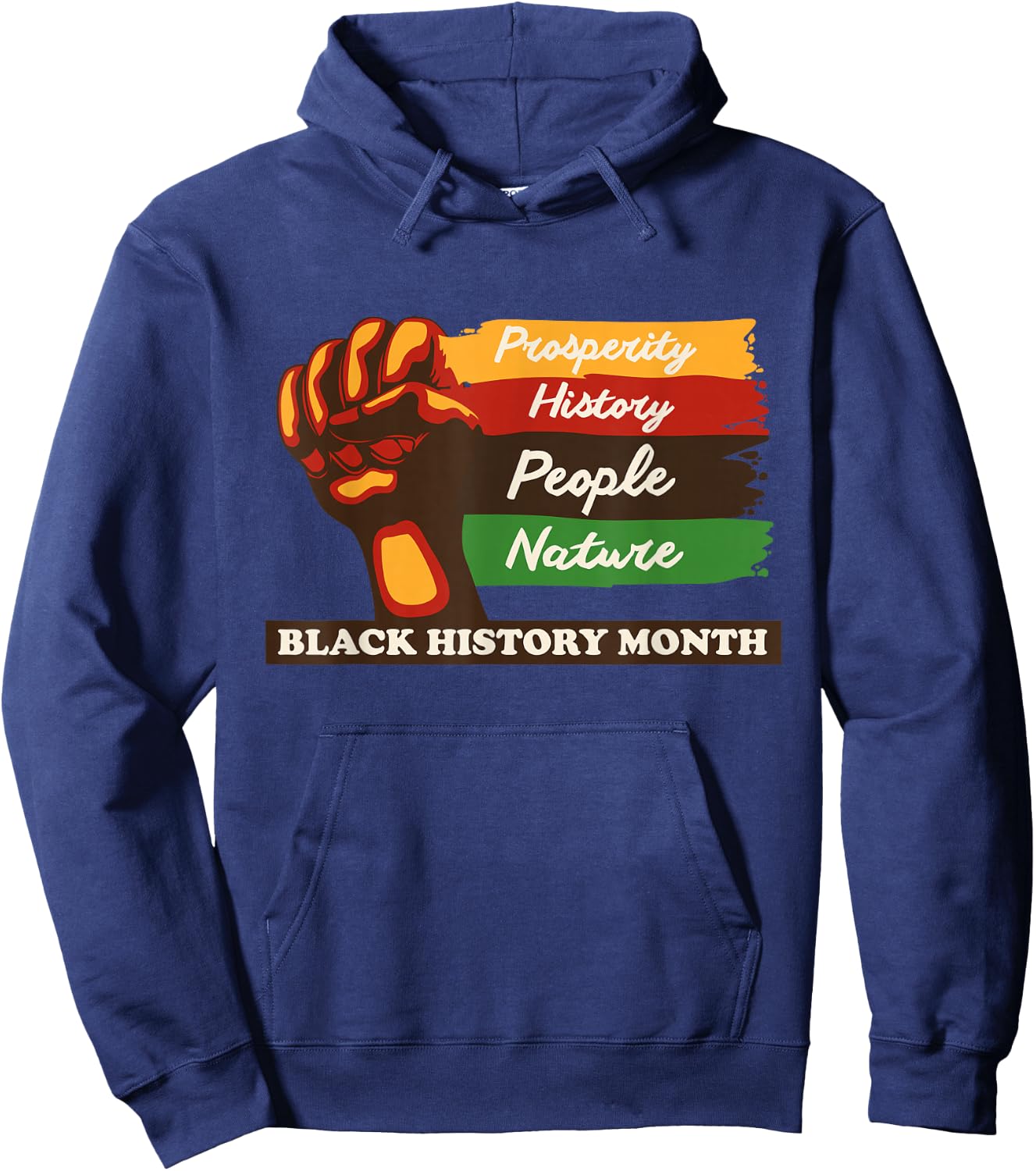 Black History Month African American Pride Fist Men Women Hoodie - Hoodie | Navy